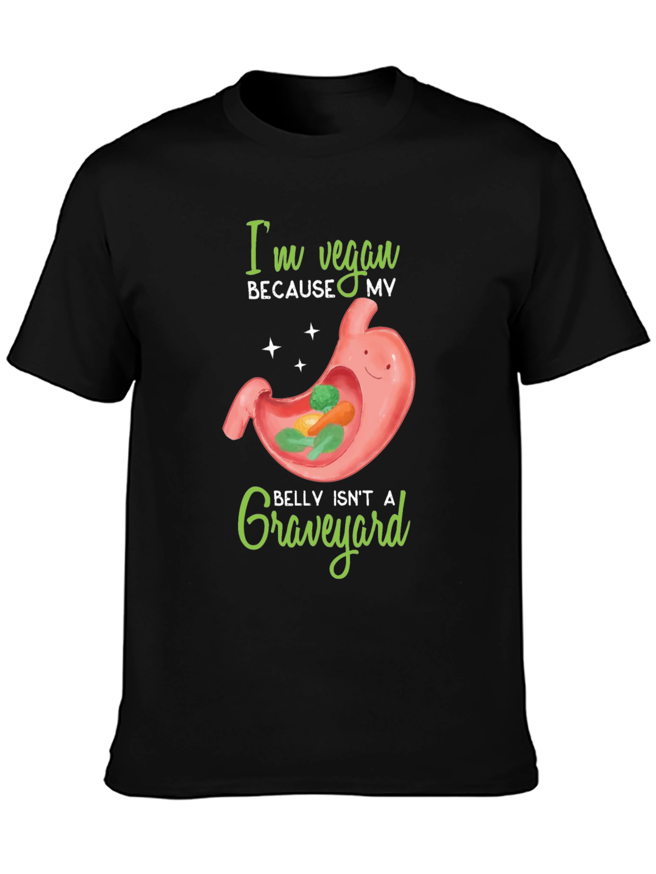 Vegan Stomach T-Shirt - Graveyard Belly