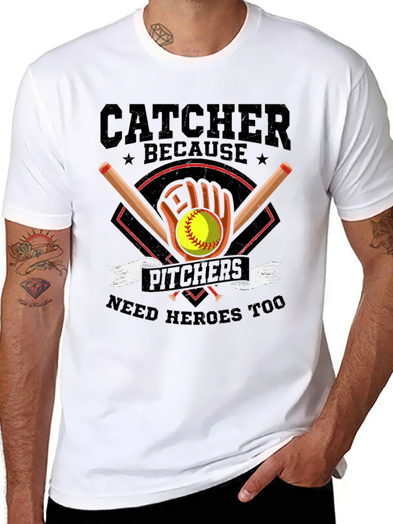 Catcher Hero T-Shirt Baseball Softball Player Tee
