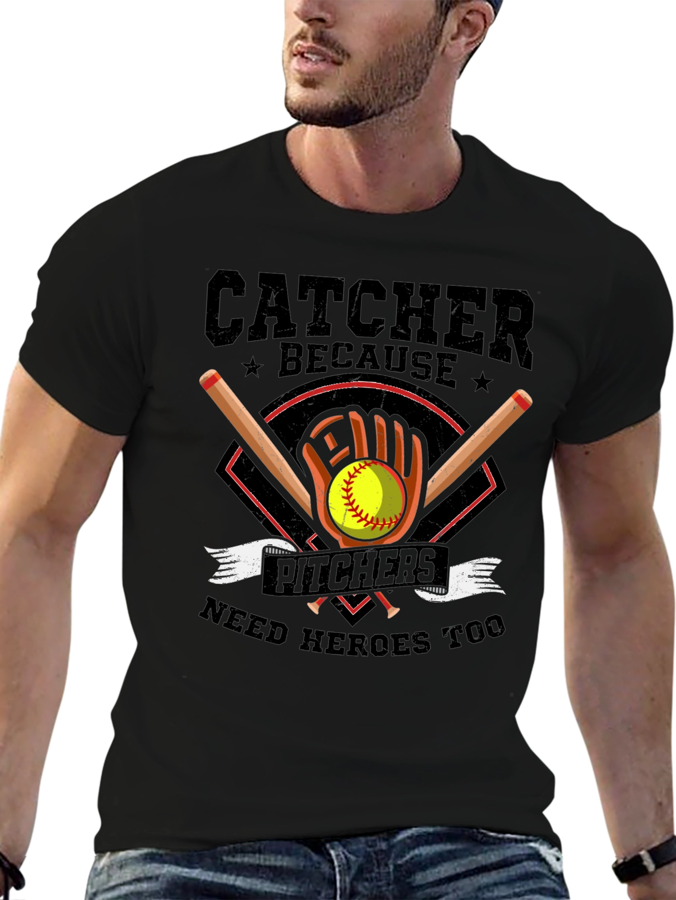 Catcher Hero T-Shirt Baseball Softball Player Tee