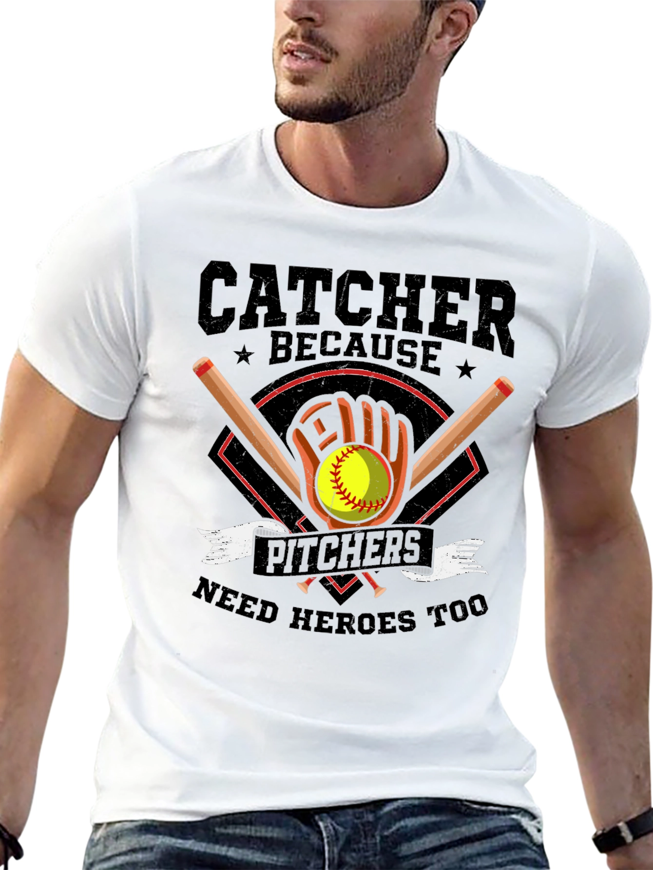 Catcher Hero T-Shirt Baseball Softball Player Tee