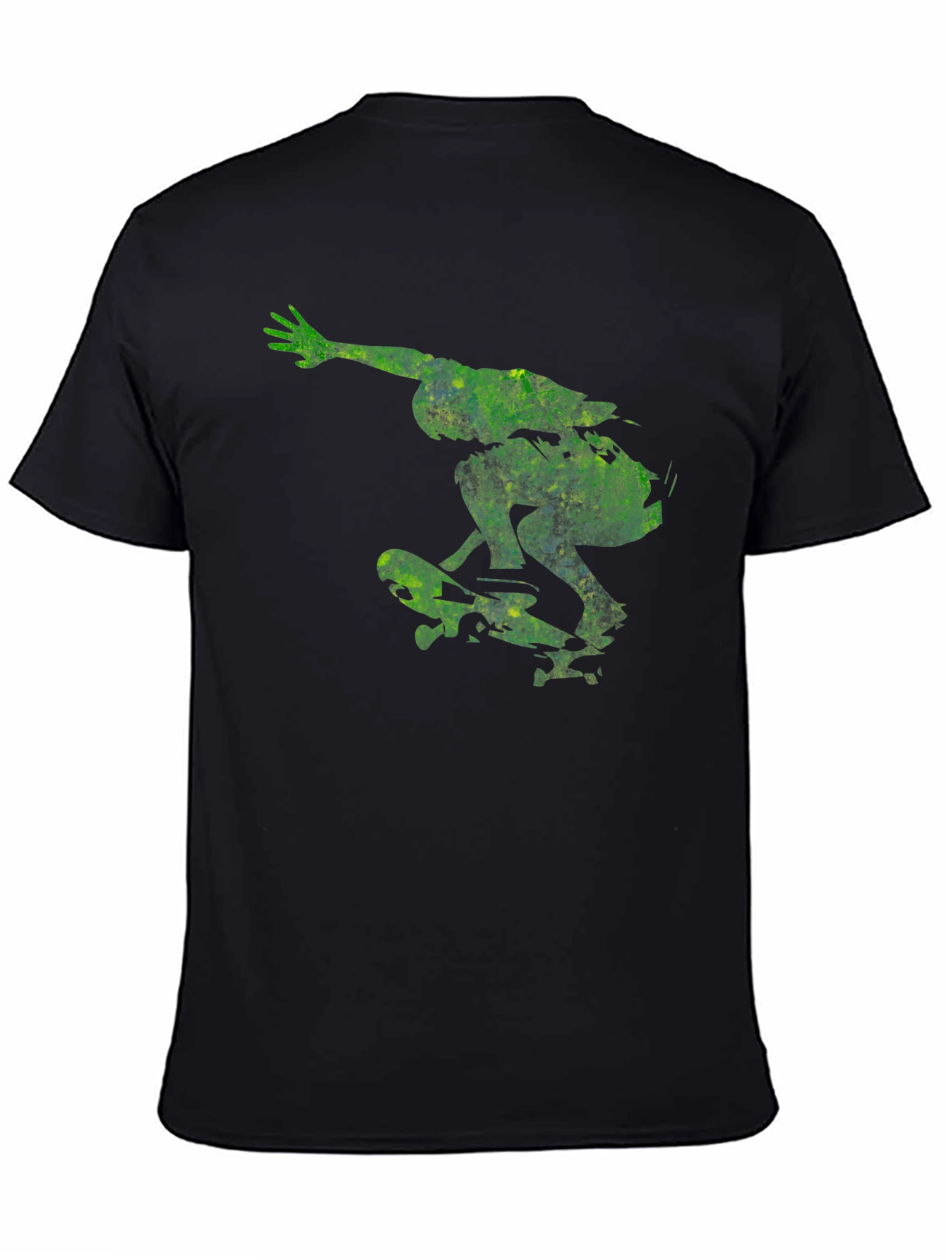 Skateboarder Graphic Tee - Black Cotton Casual Shirt