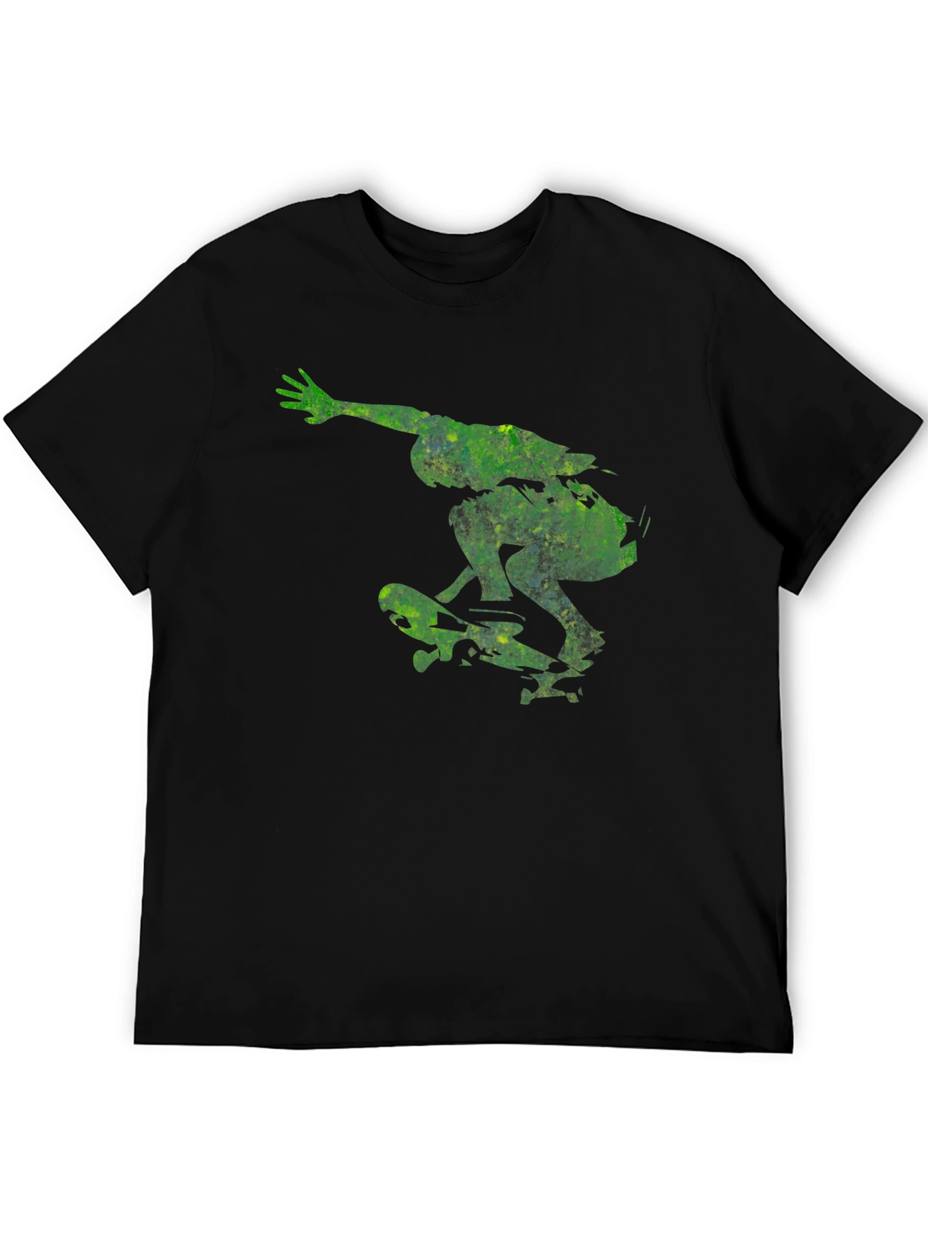 Skateboarder Graphic Tee - Black Cotton Casual Shirt