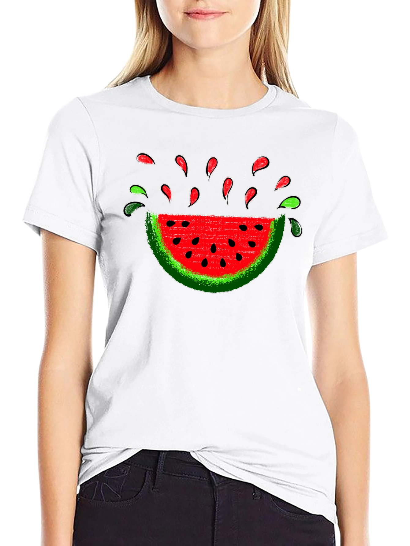 Watermelon Slice Graphic Tee - Black