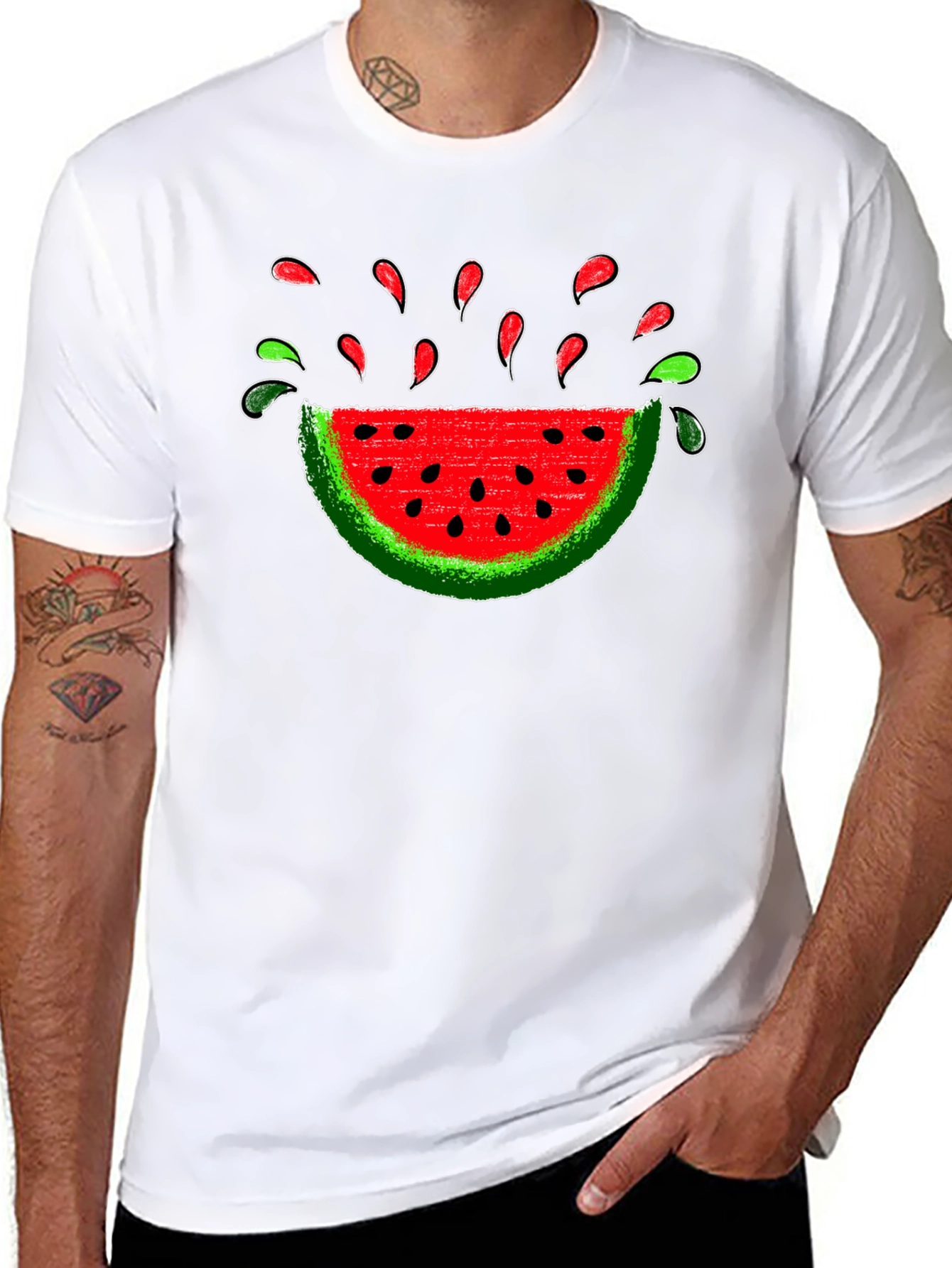 Watermelon Slice Graphic Tee - Black