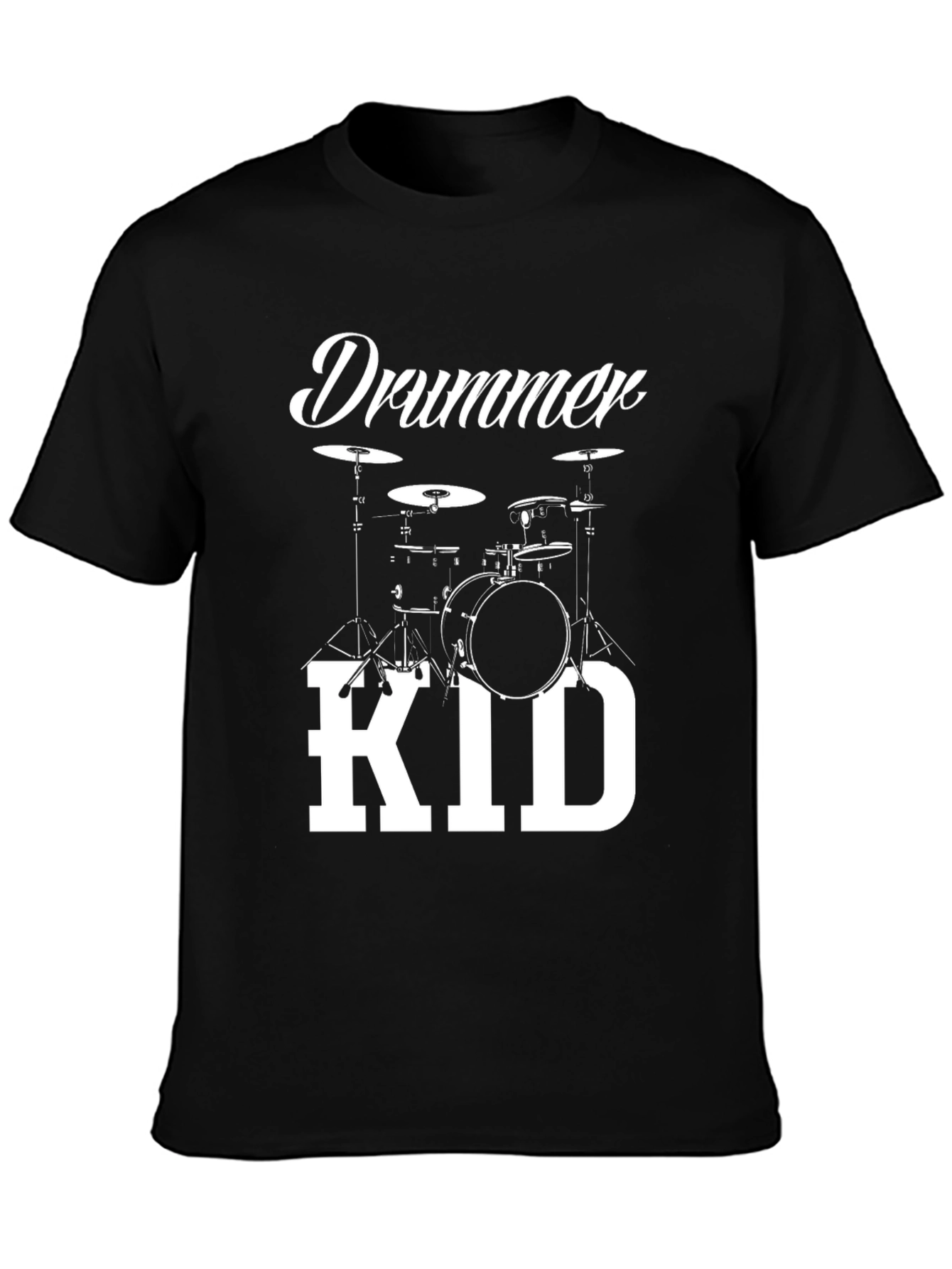 Drummer Kid T-Shirt - Black Cotton Graphic Tee