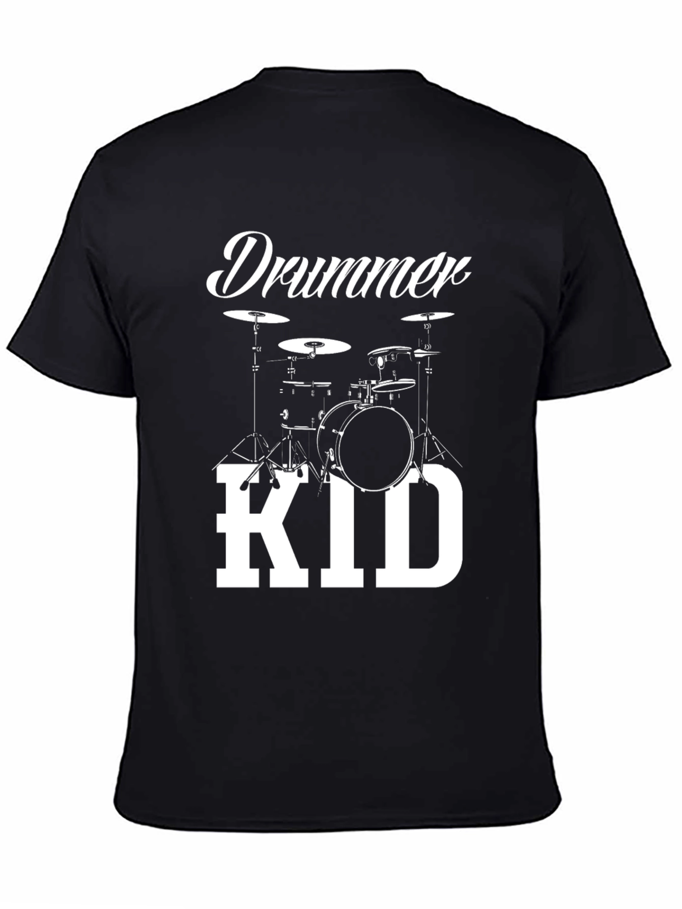 Drummer Kid T-Shirt - Black Cotton Graphic Tee