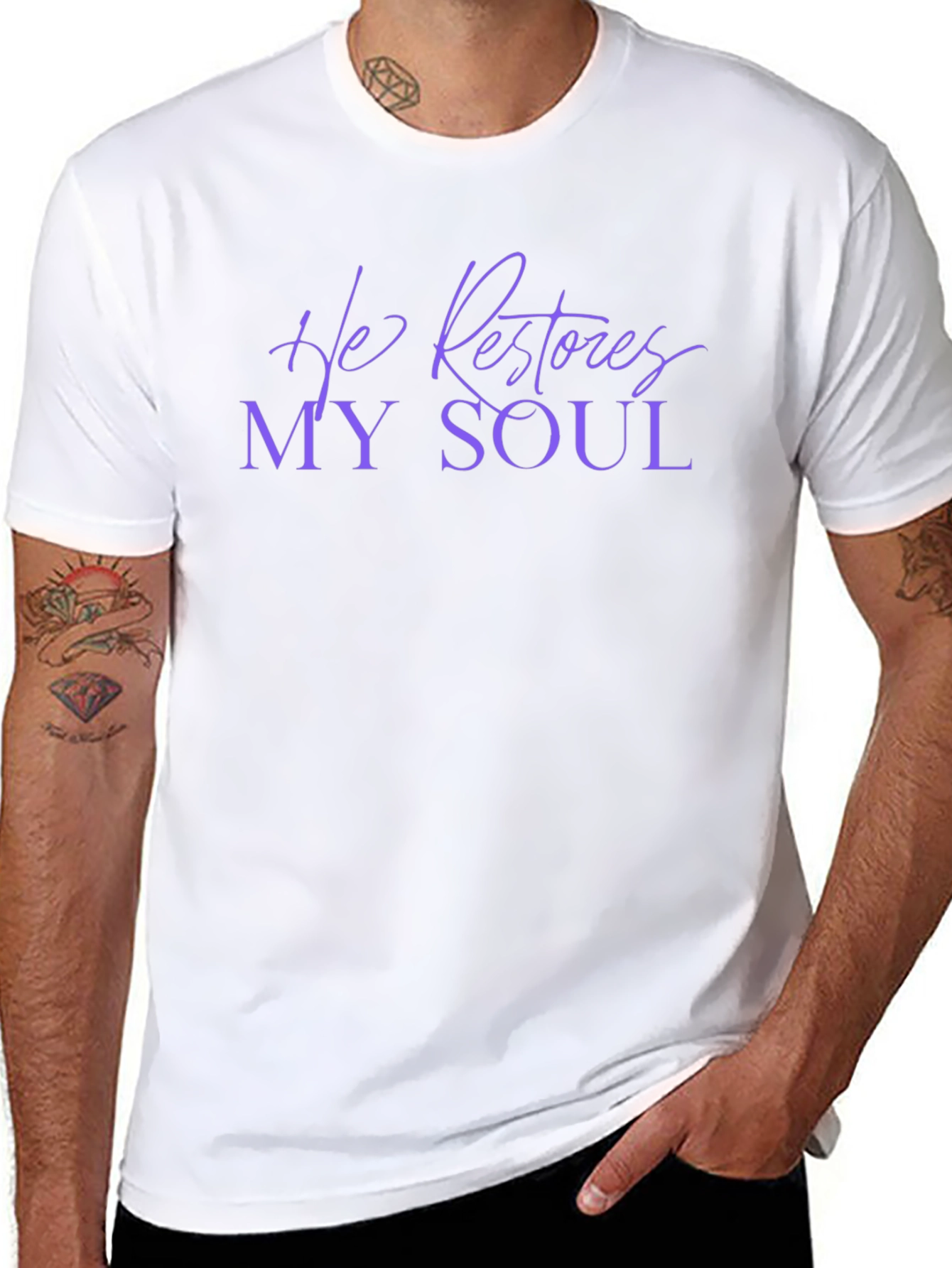 He Restores My Soul T-Shirt - Christian Apparel