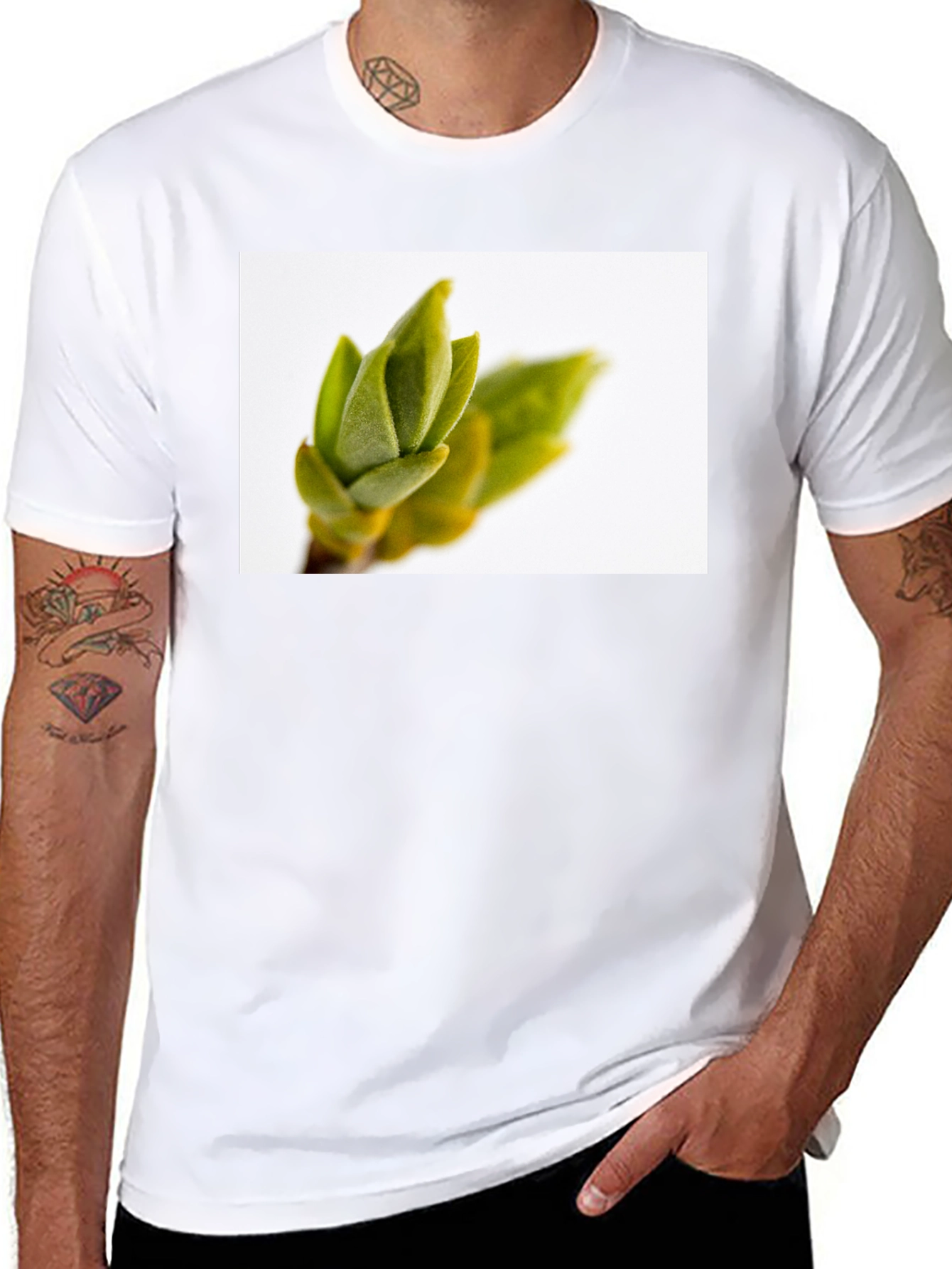 Nature Print Black T-Shirt