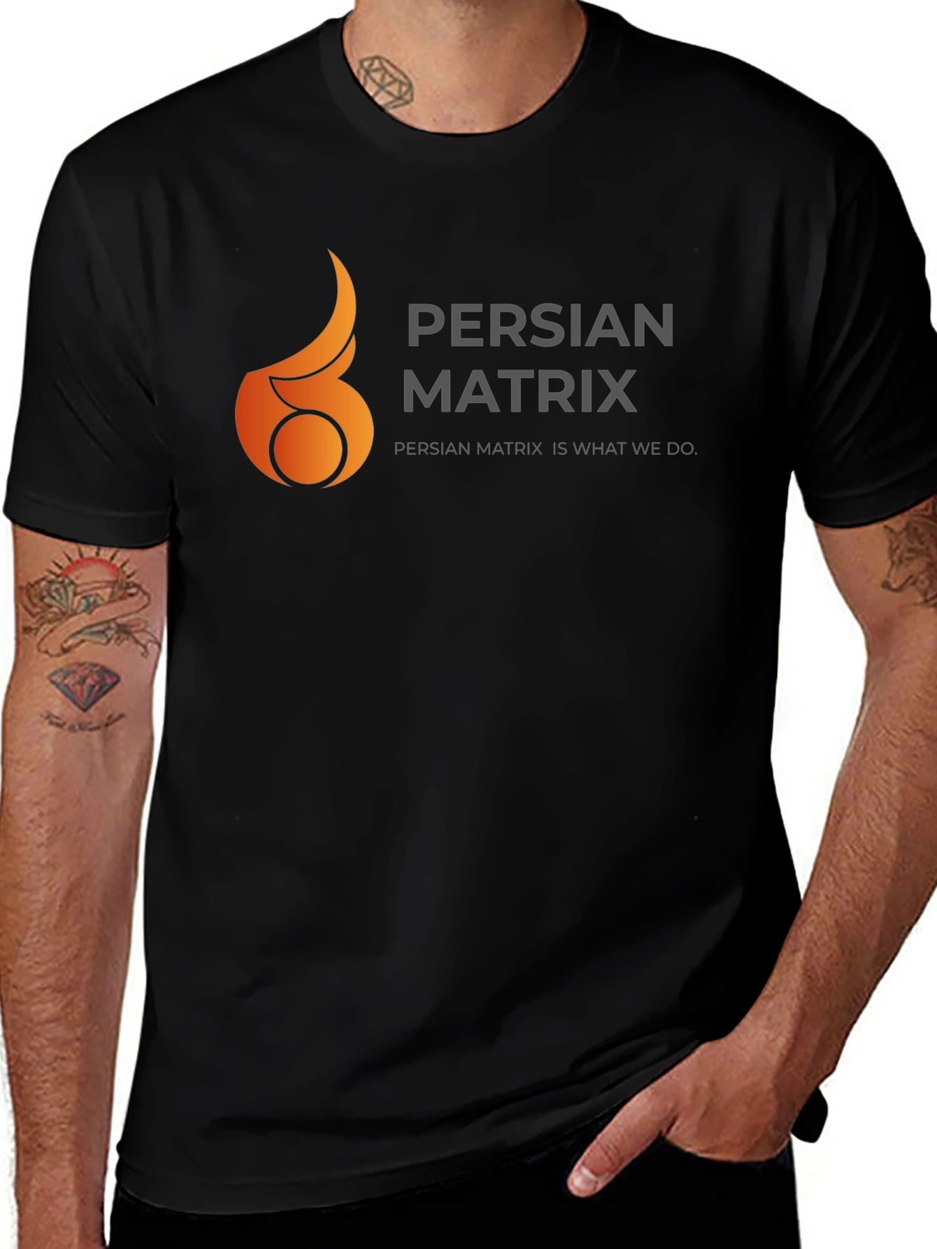 Persian Matrix Black Graphic Tee