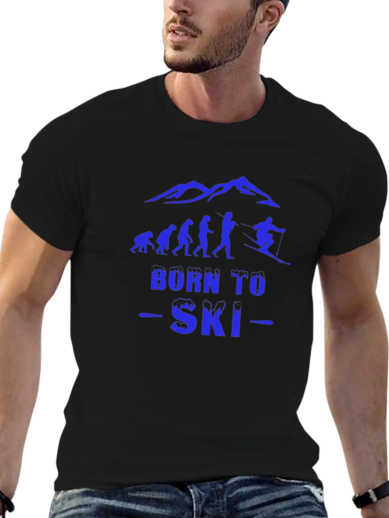 Born to Ski Black T-Shirt