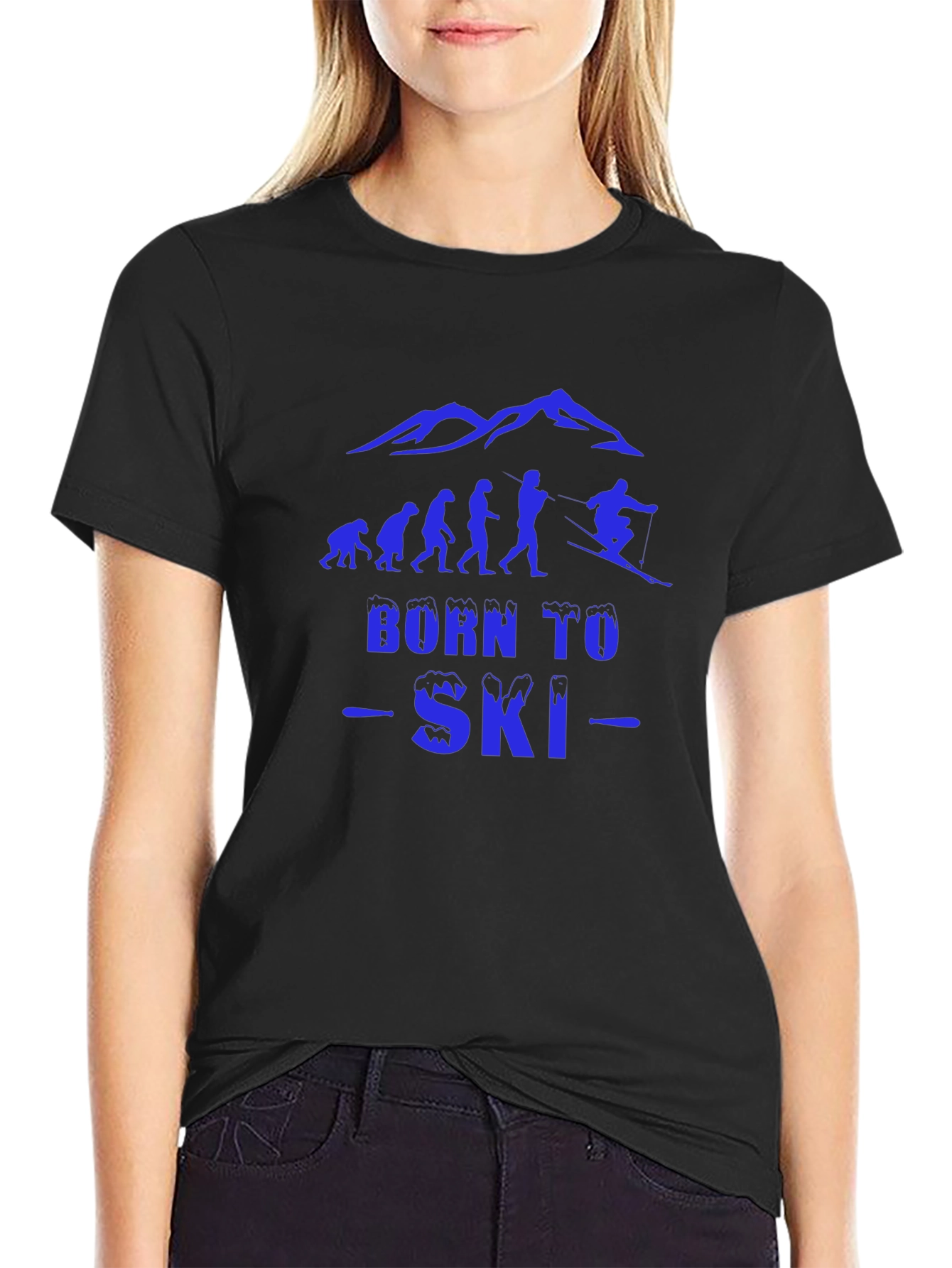 Born to Ski Black T-Shirt