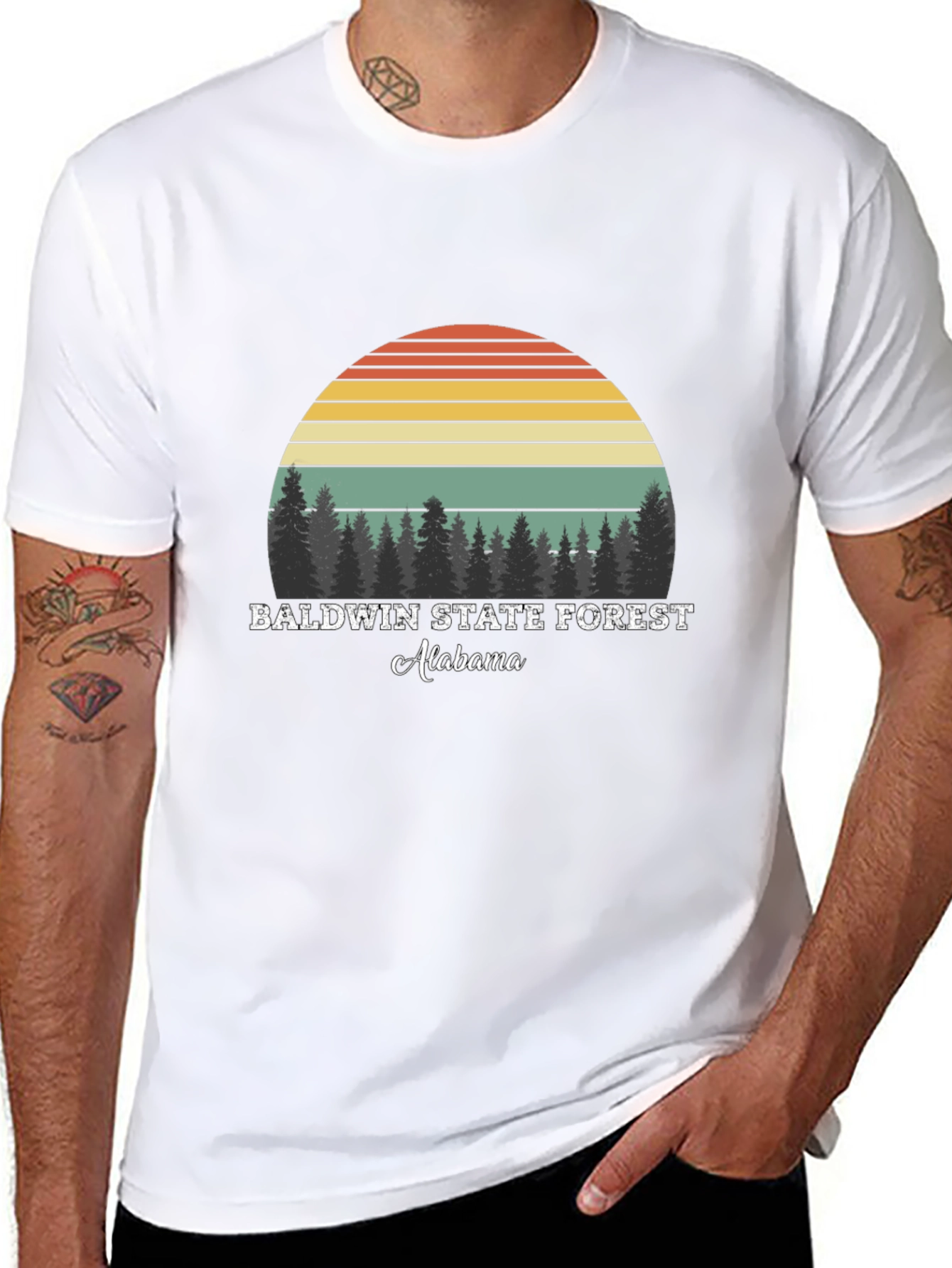Baldwin State Forest Alabama Retro T-Shirt