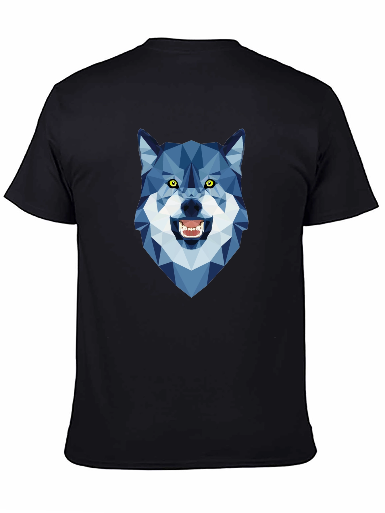 Geometric Wolf Head Graphic Tee - Modern Style