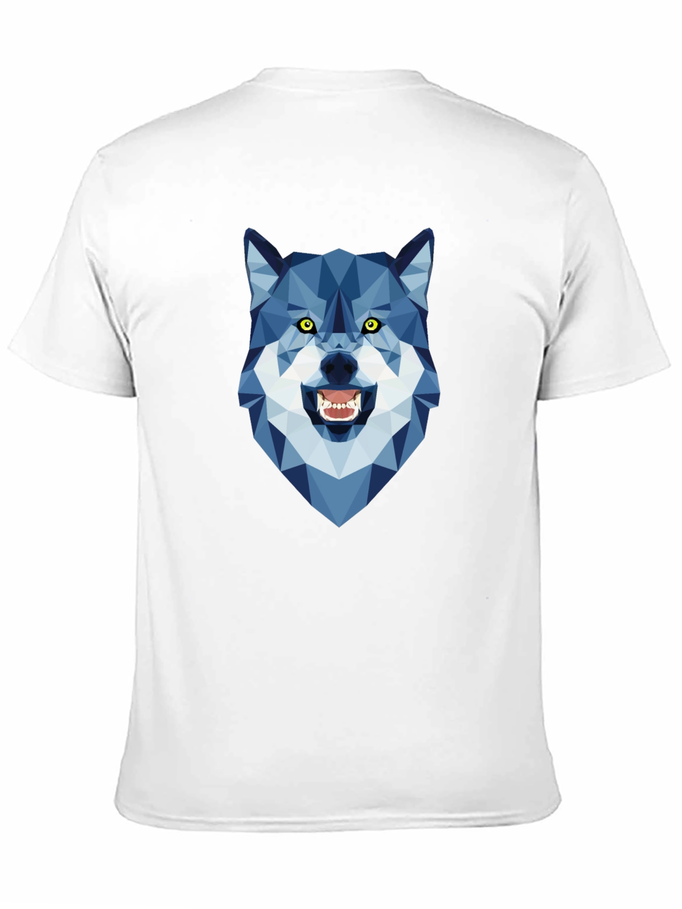 Geometric Wolf Head Graphic Tee - Modern Style