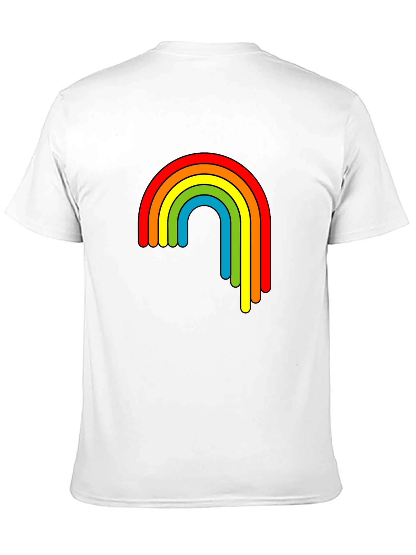 Retro Rainbow Graphic T-Shirt - Black