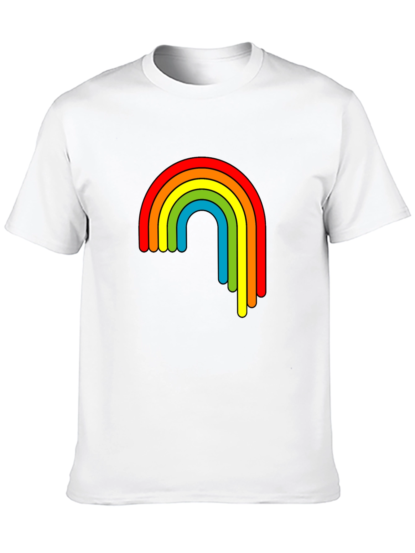 Retro Rainbow Graphic T-Shirt - Black