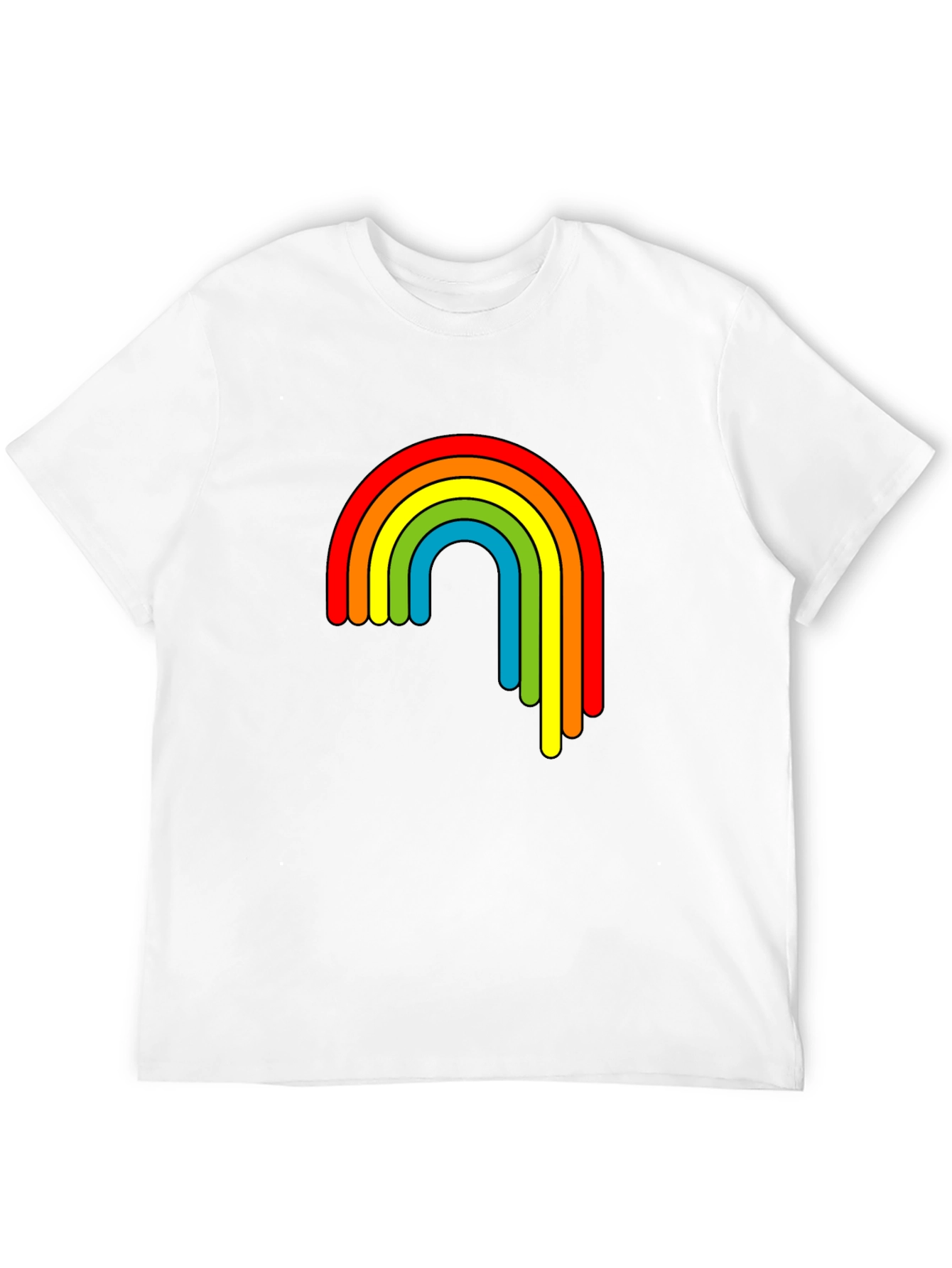 Retro Rainbow Graphic T-Shirt - Black