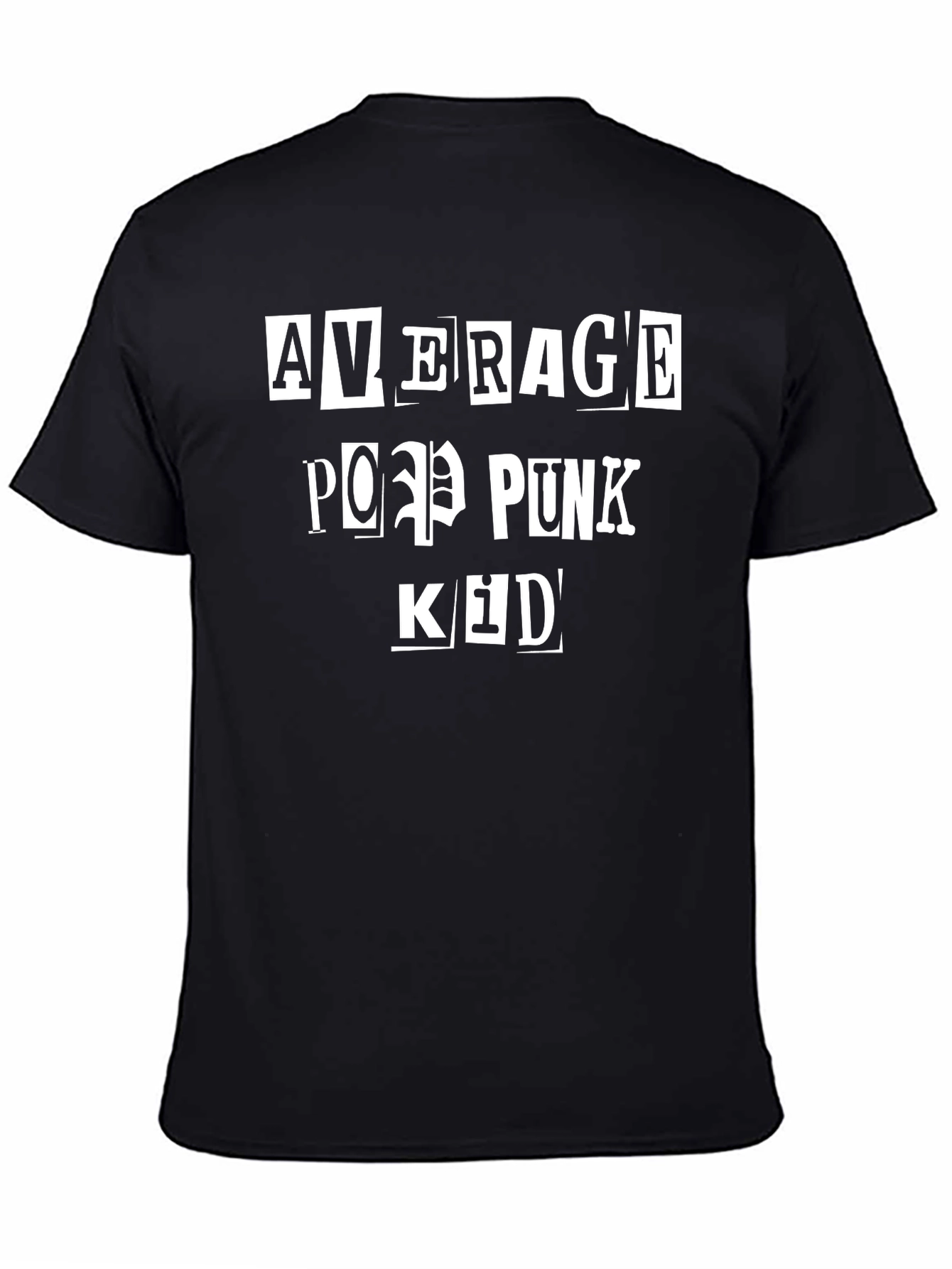 Average Pop Punk Kid Black Graphic T-Shirt