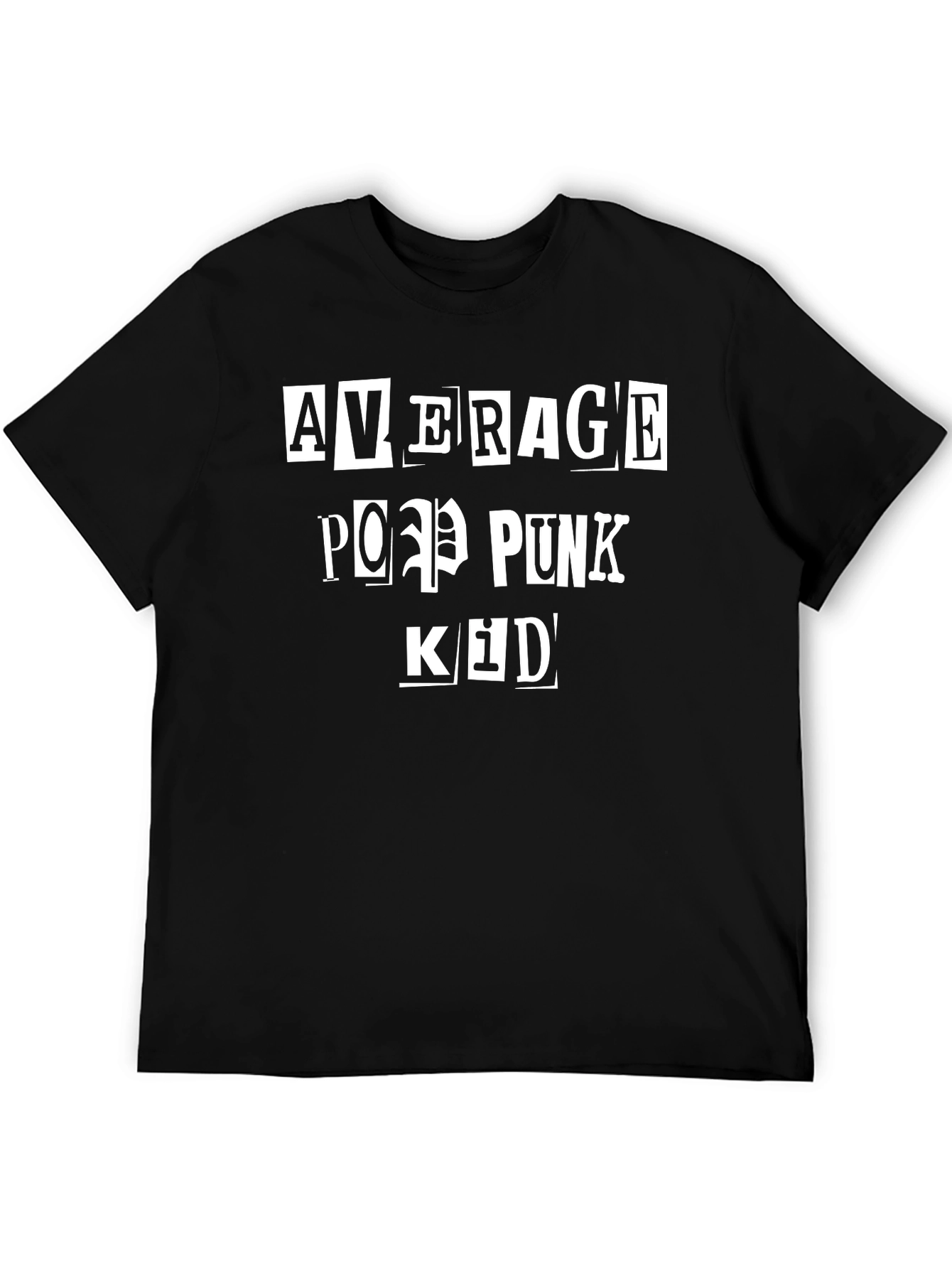 Average Pop Punk Kid Black Graphic T-Shirt