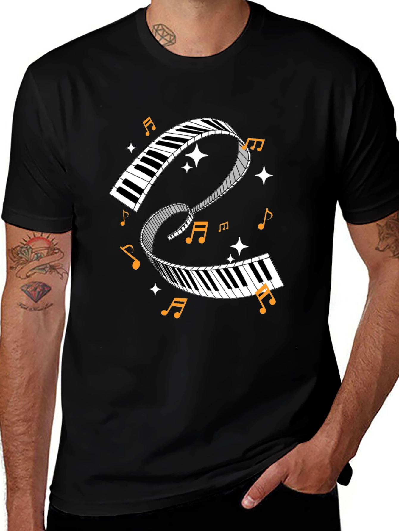 Musical Keys Graphic Tee - Music Lover Shirt
