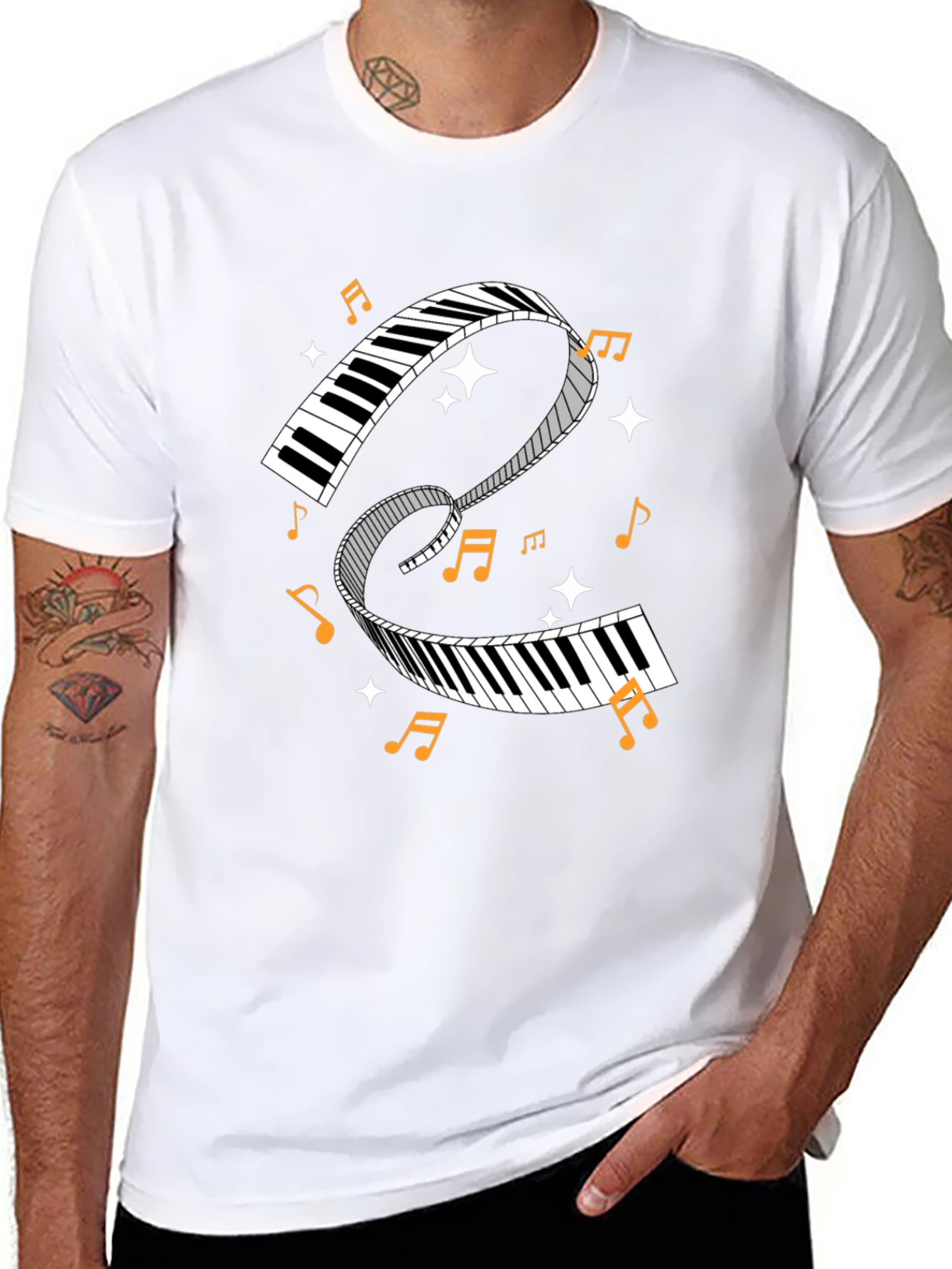 Musical Keys Graphic Tee - Music Lover Shirt