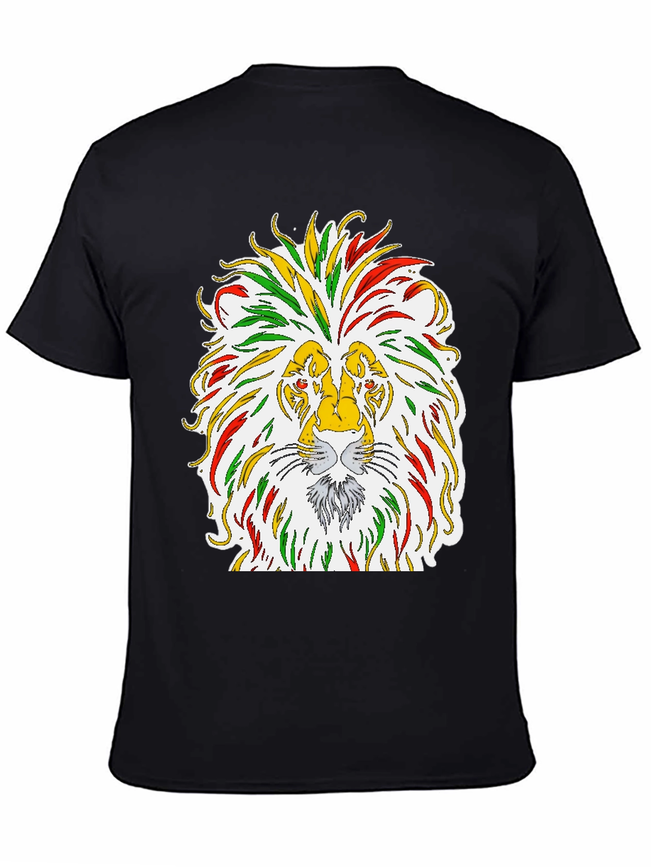 Lion Rastafarian Reggae Graphic Black T-Shirt