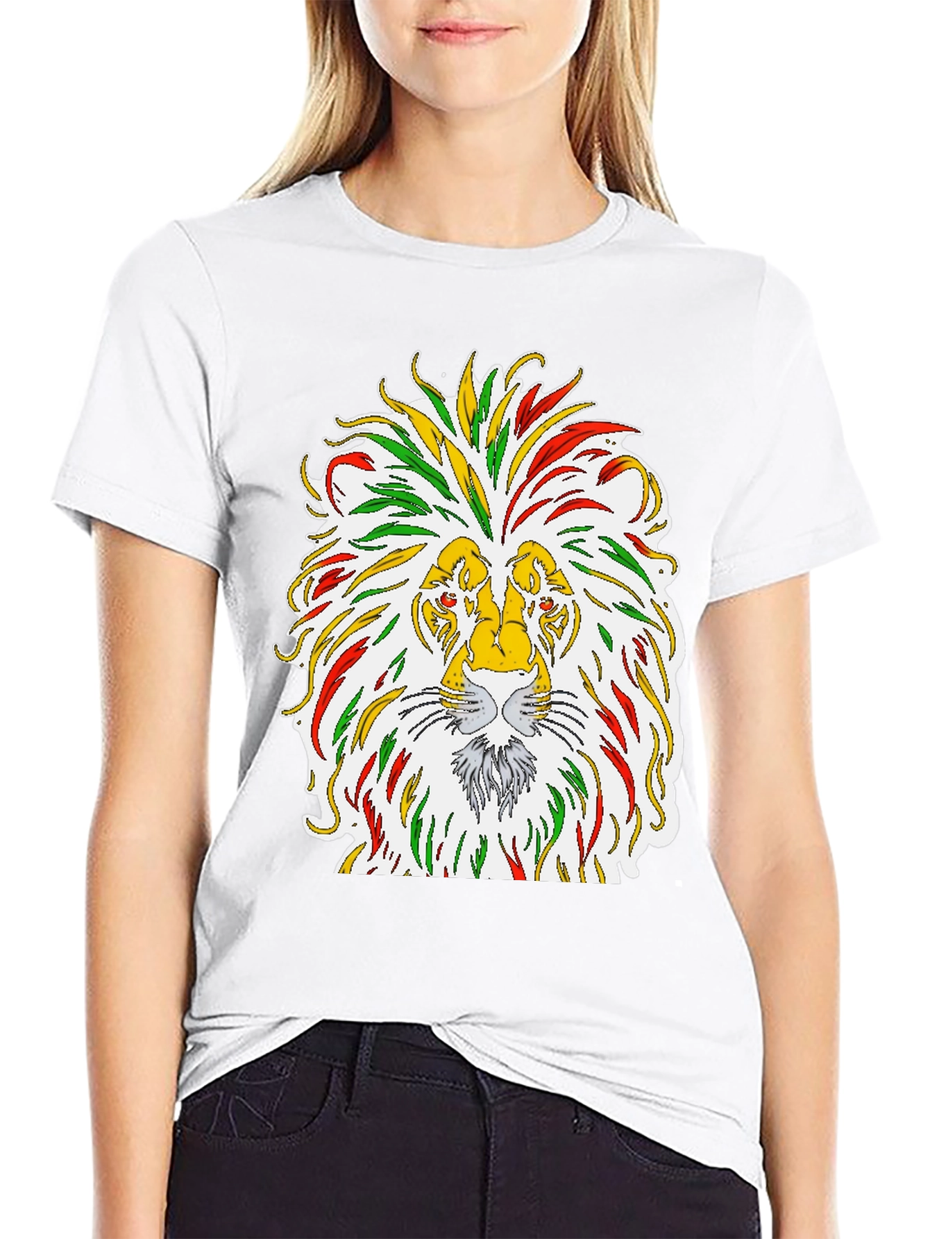 Lion Rastafarian Reggae Graphic Black T-Shirt