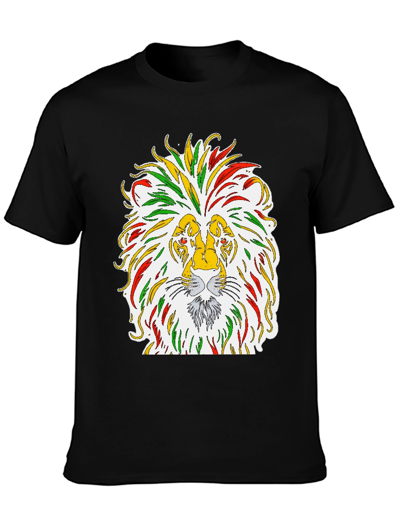 Lion Rastafarian Reggae Graphic Black T-Shirt