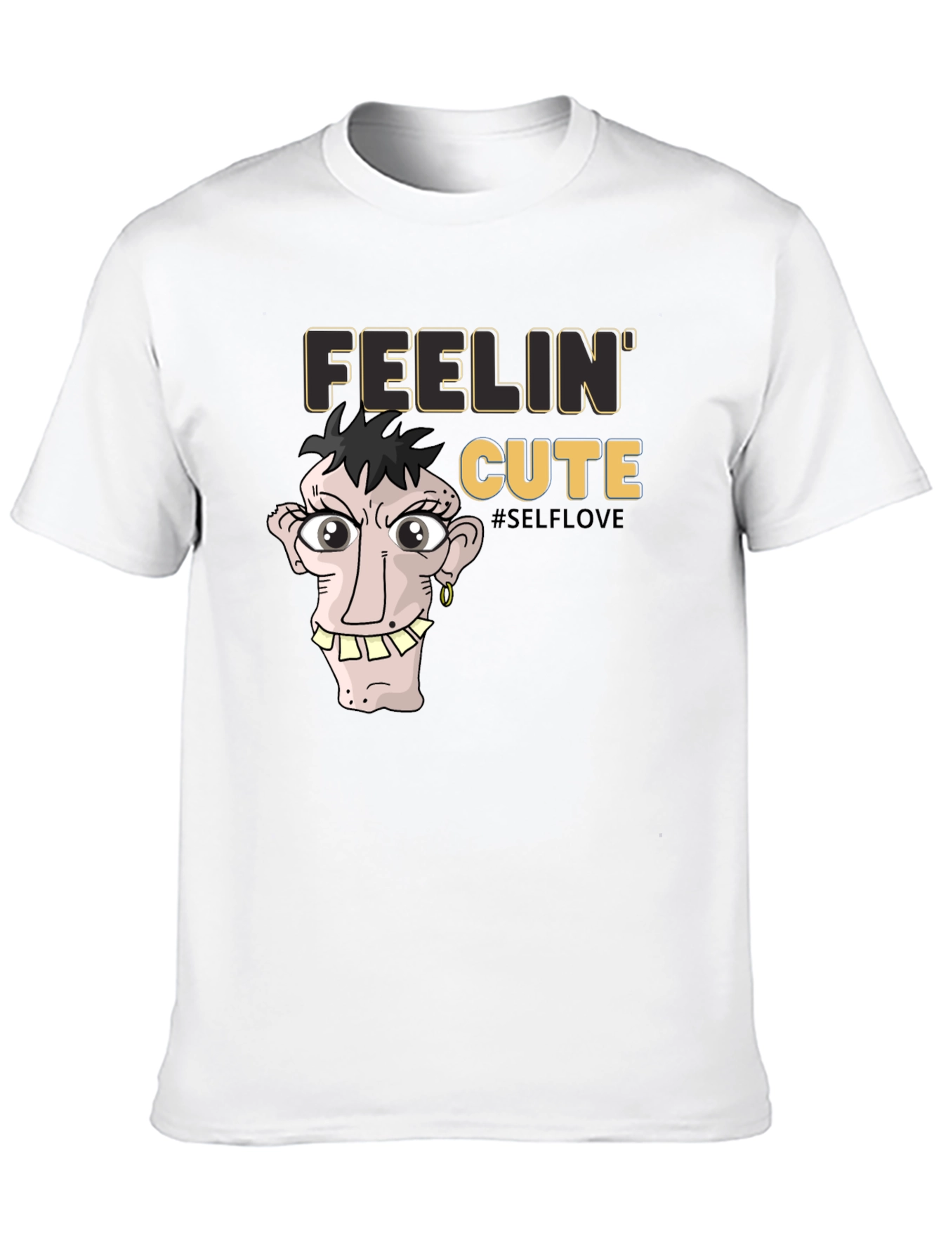 Feelin Cute Graphic Tee - Unisex Black T-Shirt