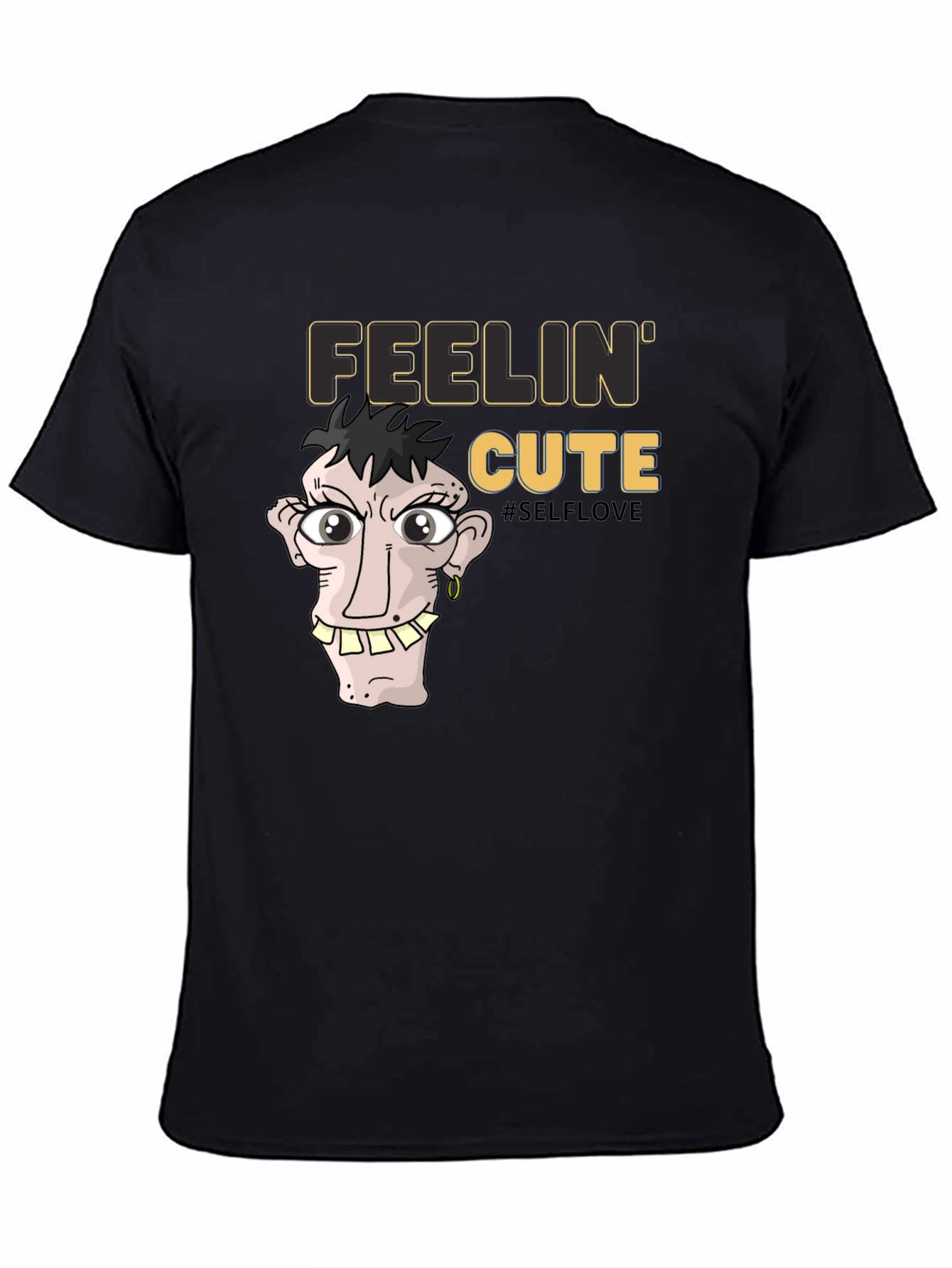 Feelin Cute Graphic Tee - Unisex Black T-Shirt