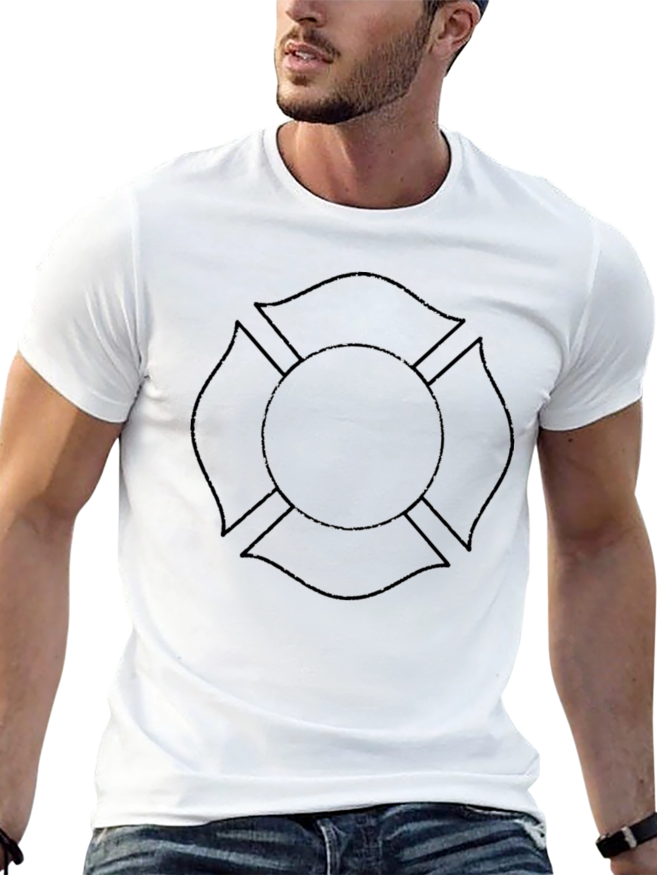 Firefighter Maltese Cross Black T-Shirt