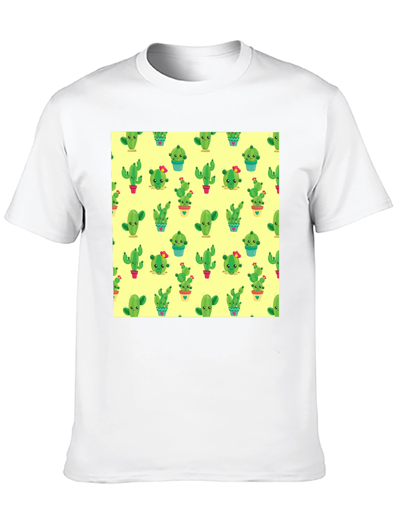 Cactus Print Black T-Shirt - Trendy & Fun