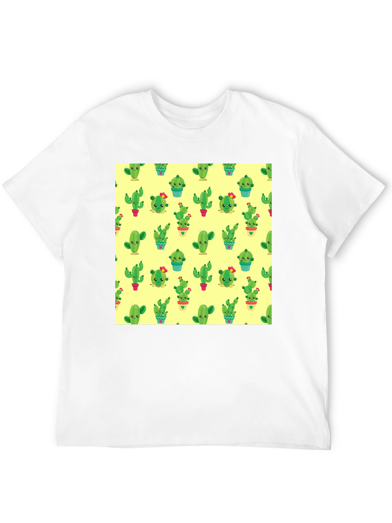 Cactus Print Black T-Shirt - Trendy & Fun