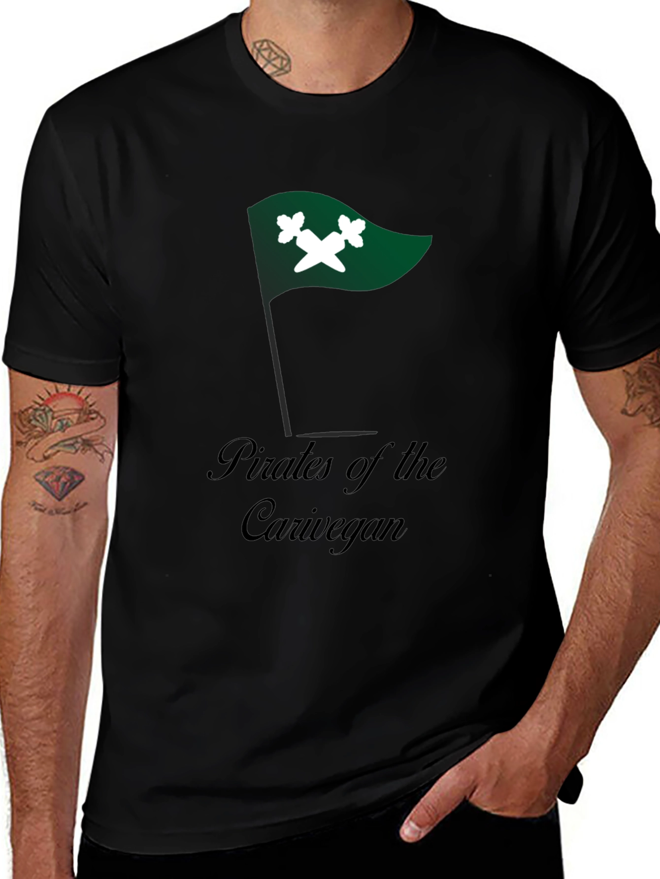 Pirates of the Carivegan Black T-Shirt
