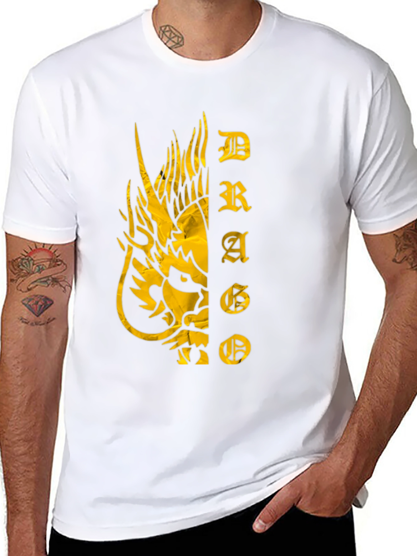 Dragon Graphic Print T-Shirt - Black Tee