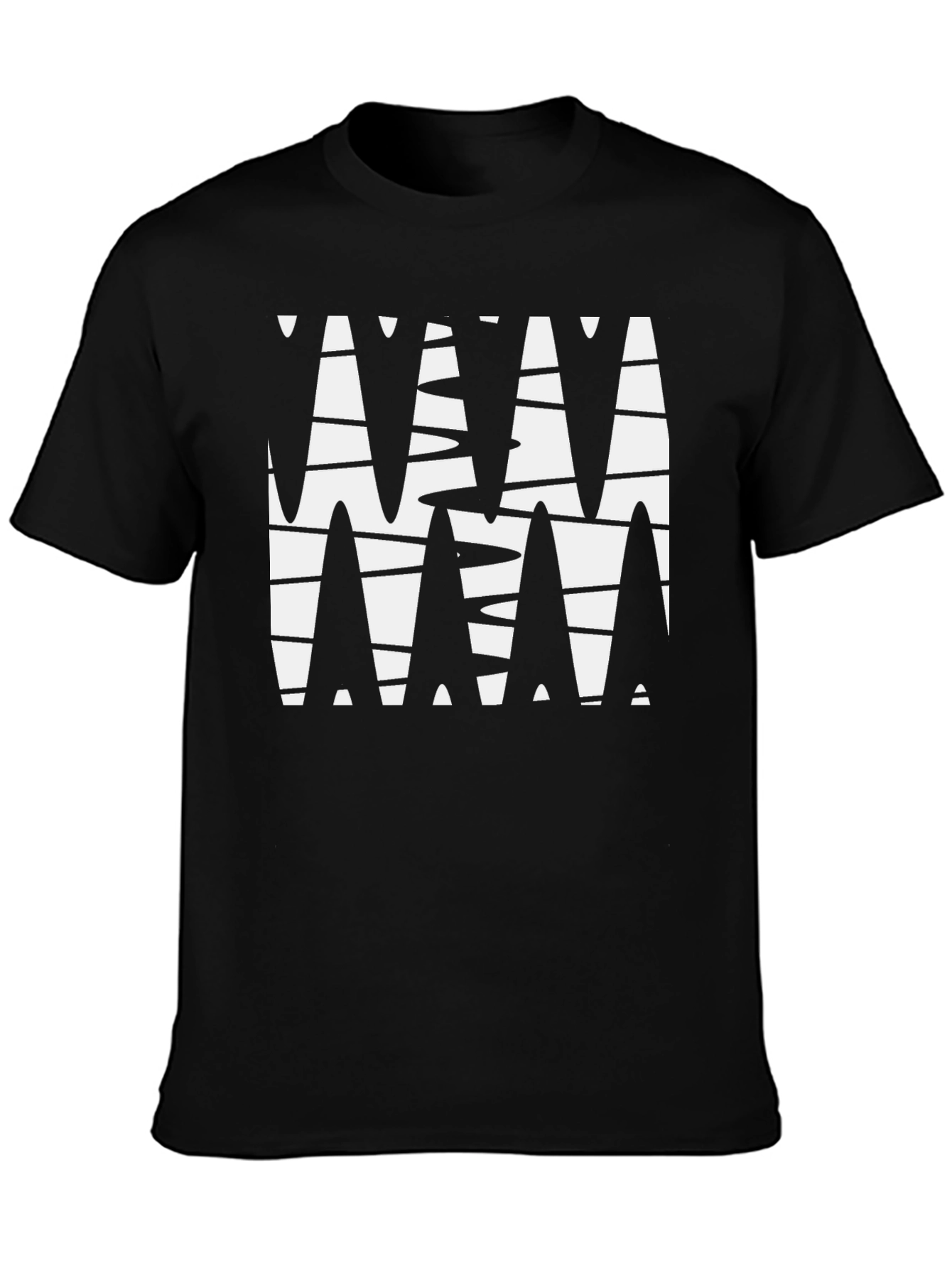 Abstract Geometric Black Graphic Tee