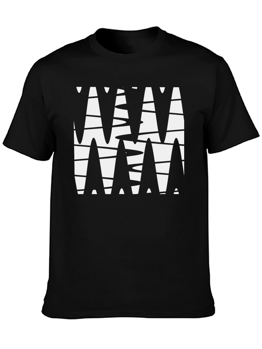 Abstract Geometric Black Graphic Tee