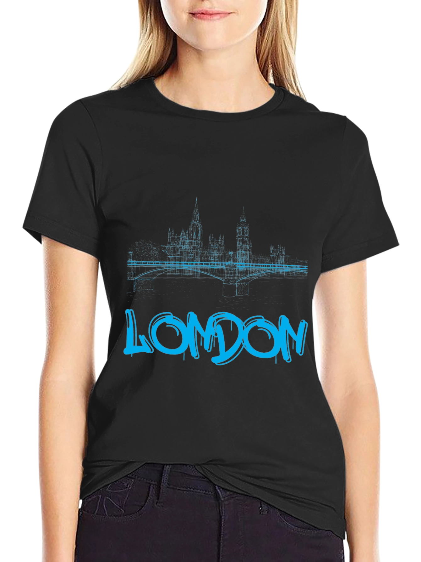 London Skyline Graphic Tee - Black T-Shirt