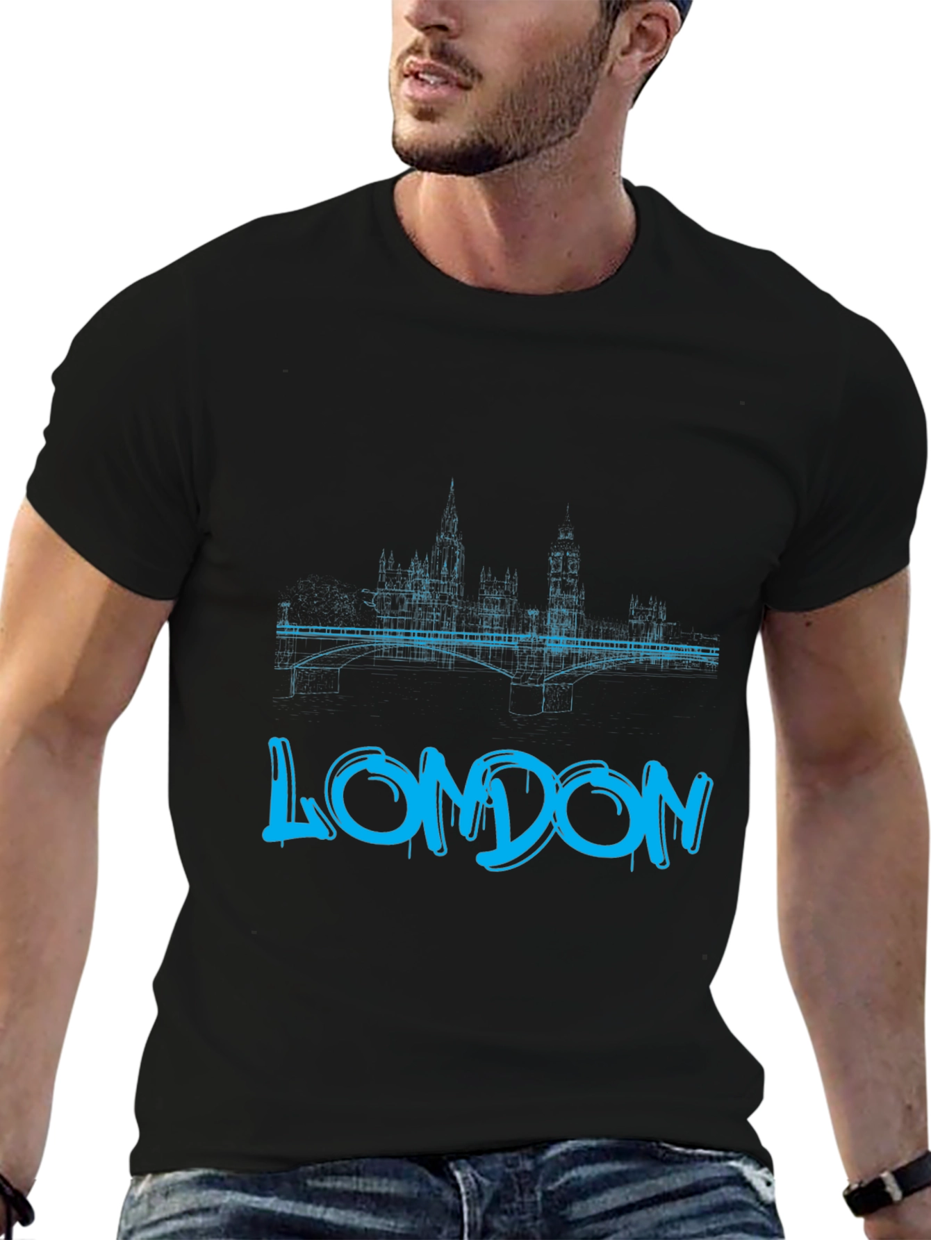 London Skyline Graphic Tee - Black T-Shirt