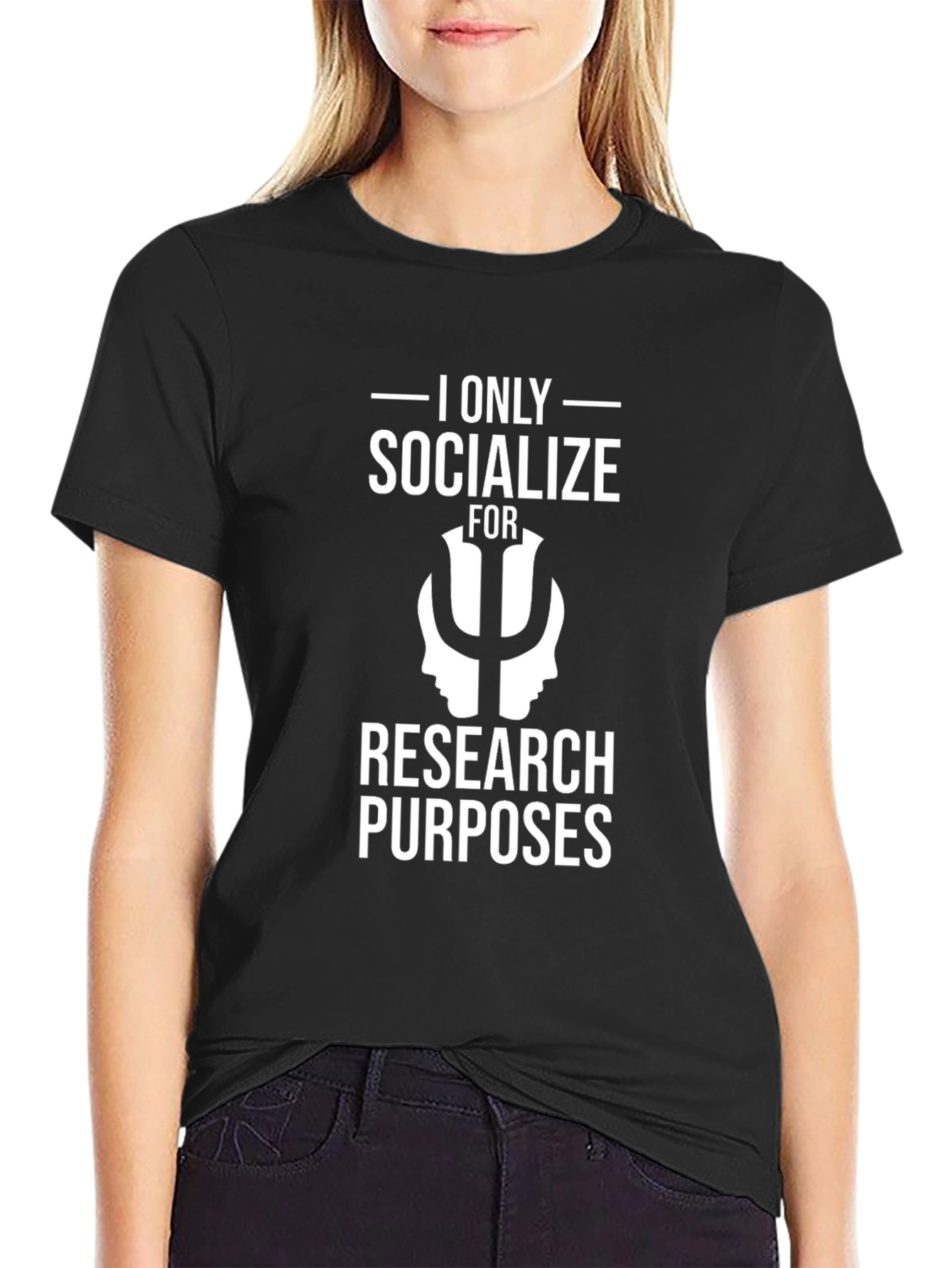 I Only Socialize For Research T-Shirt - Black