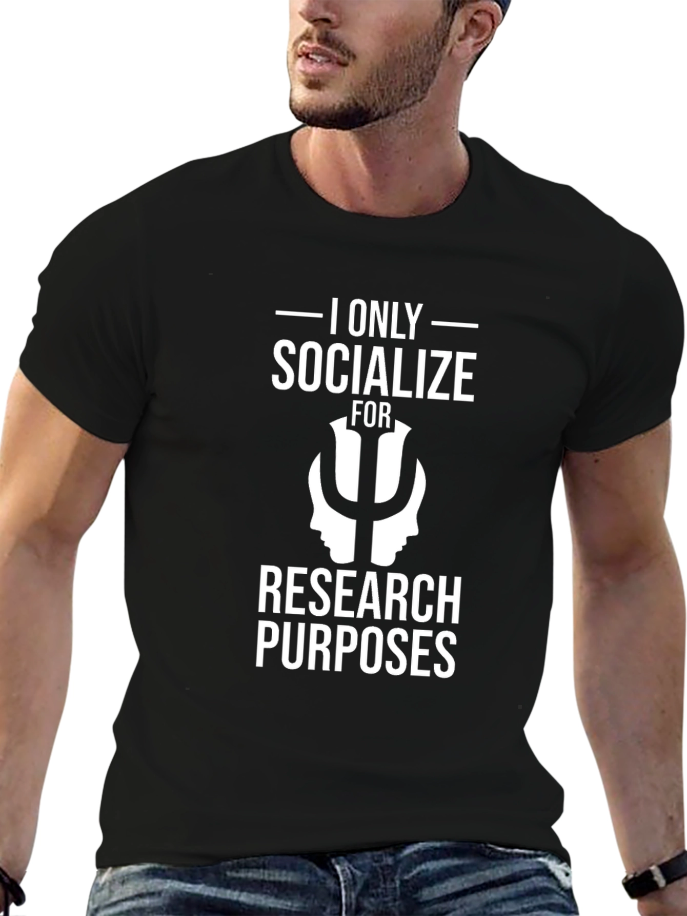 I Only Socialize For Research T-Shirt - Black