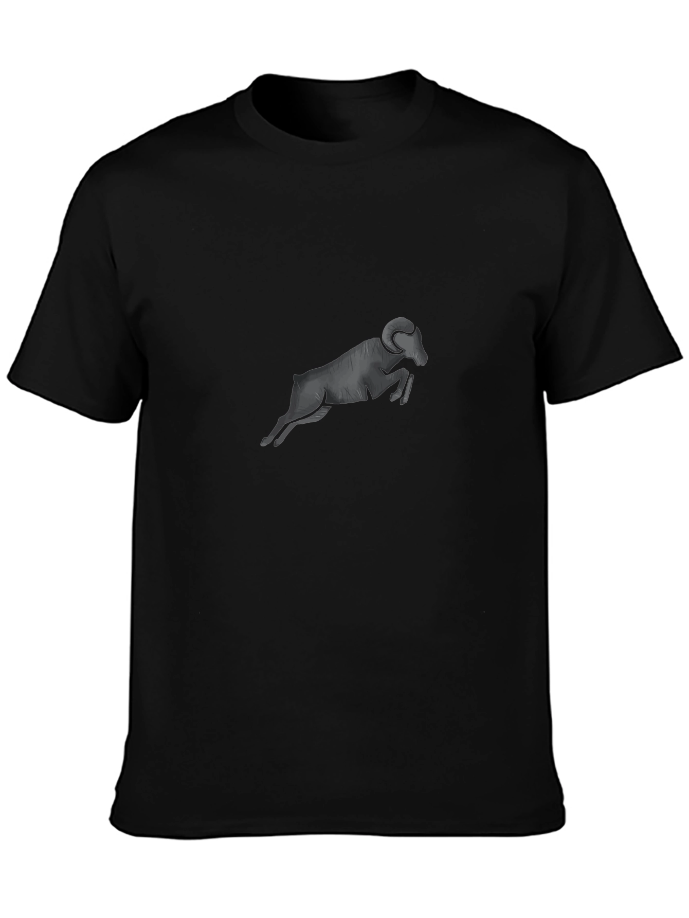 Mens Black T-Shirt - Ram Graphic Print