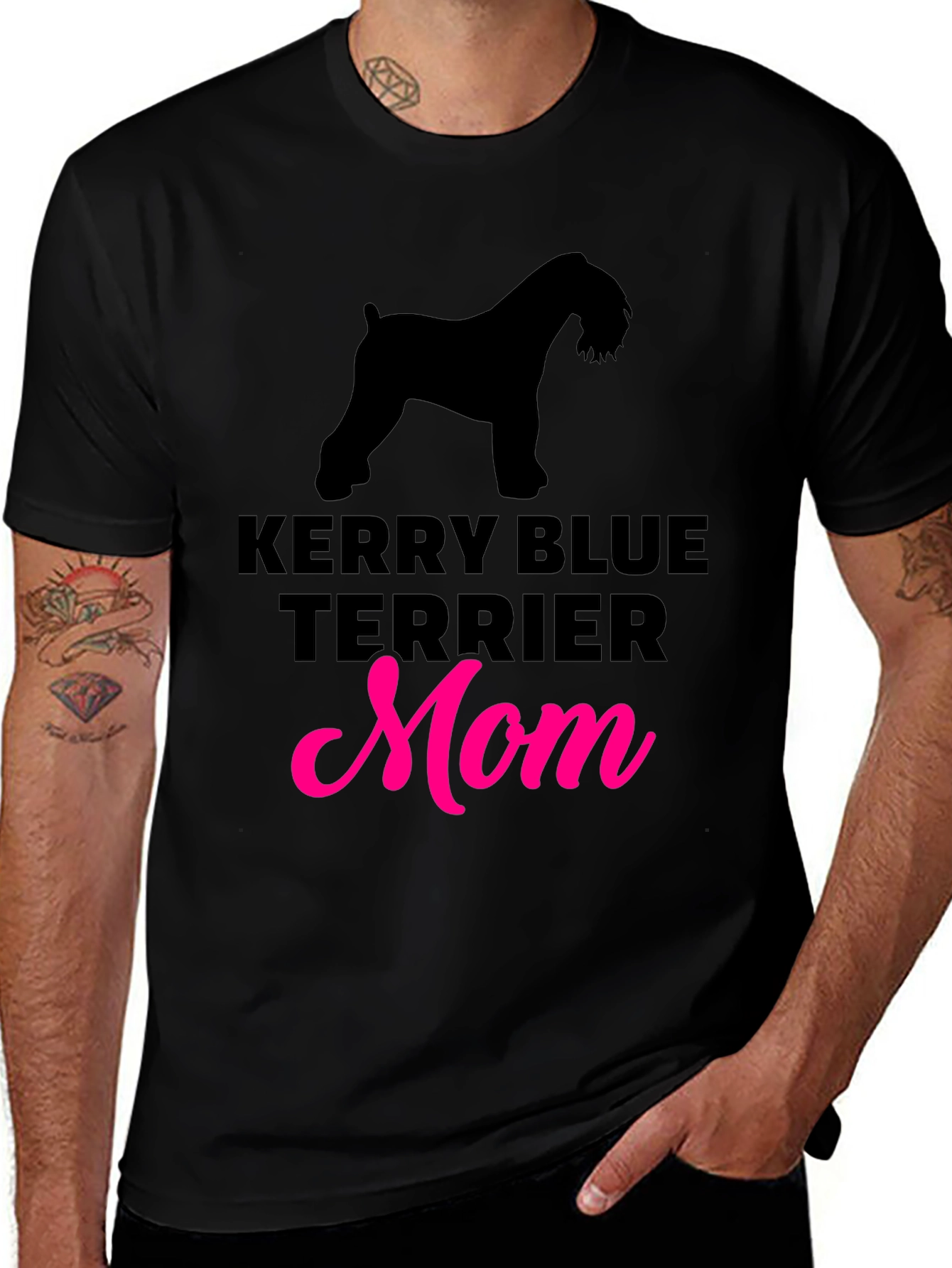 Kerry Blue Terrier Mom T-Shirt Black