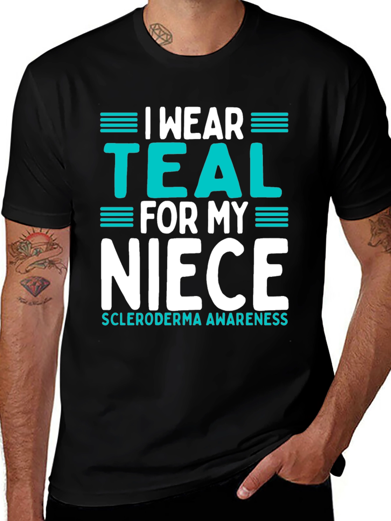 Teal Ribbon Niece Scleroderma Awareness T-Shirt