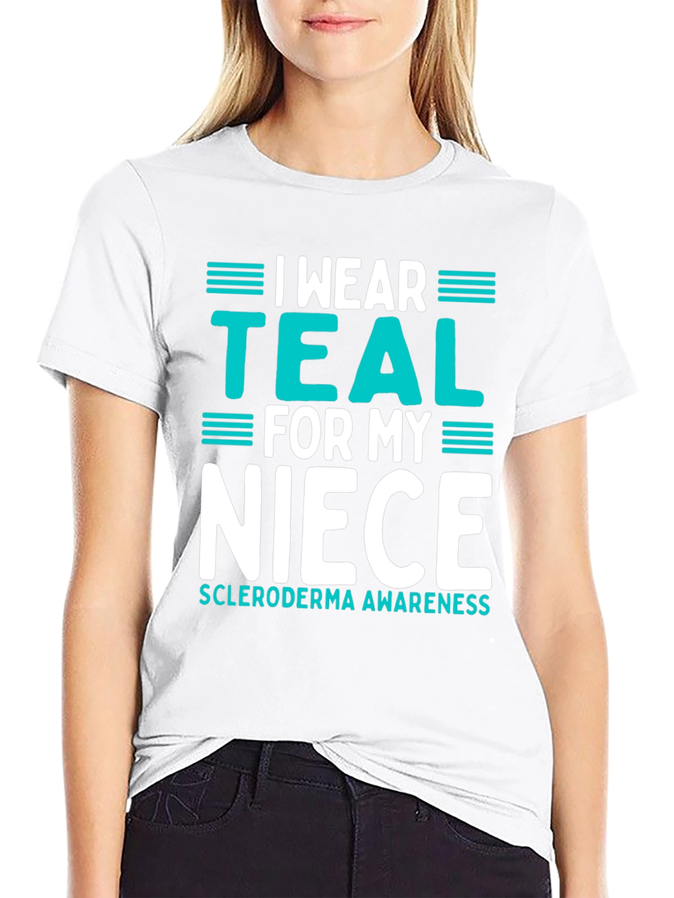 Teal Ribbon Niece Scleroderma Awareness T-Shirt