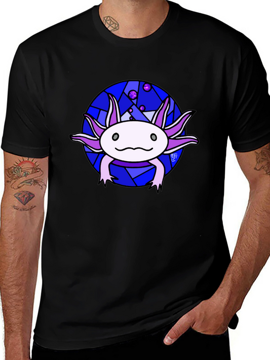 Axolotl T-Shirt - Unique Stained Glass Design