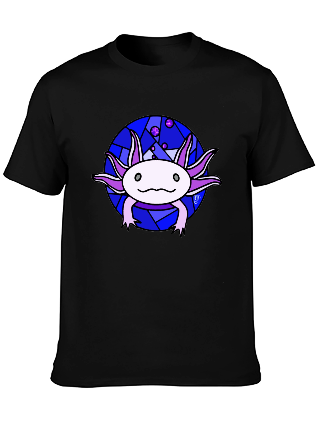 Axolotl T-Shirt - Unique Stained Glass Design