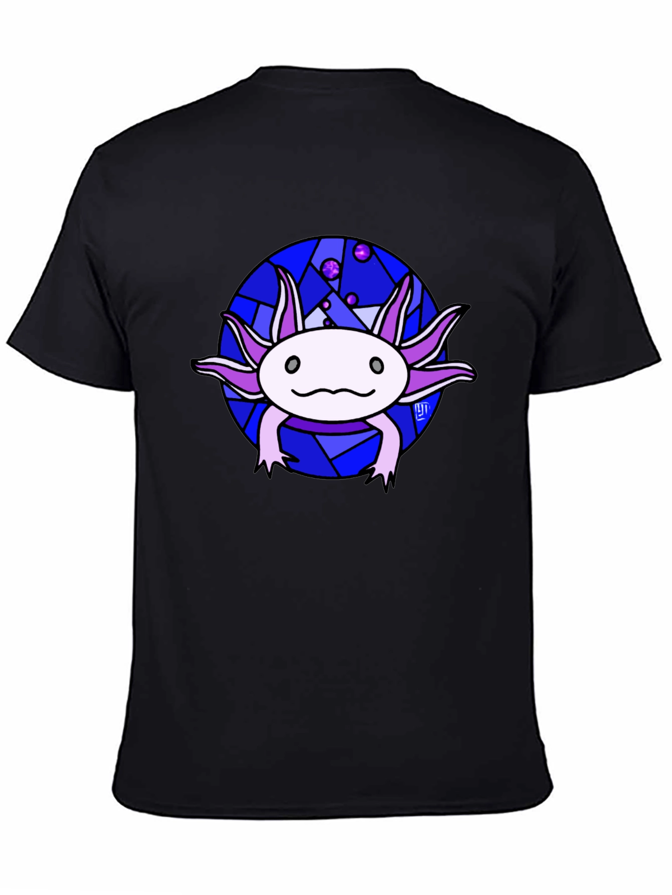 Axolotl T-Shirt - Unique Stained Glass Design