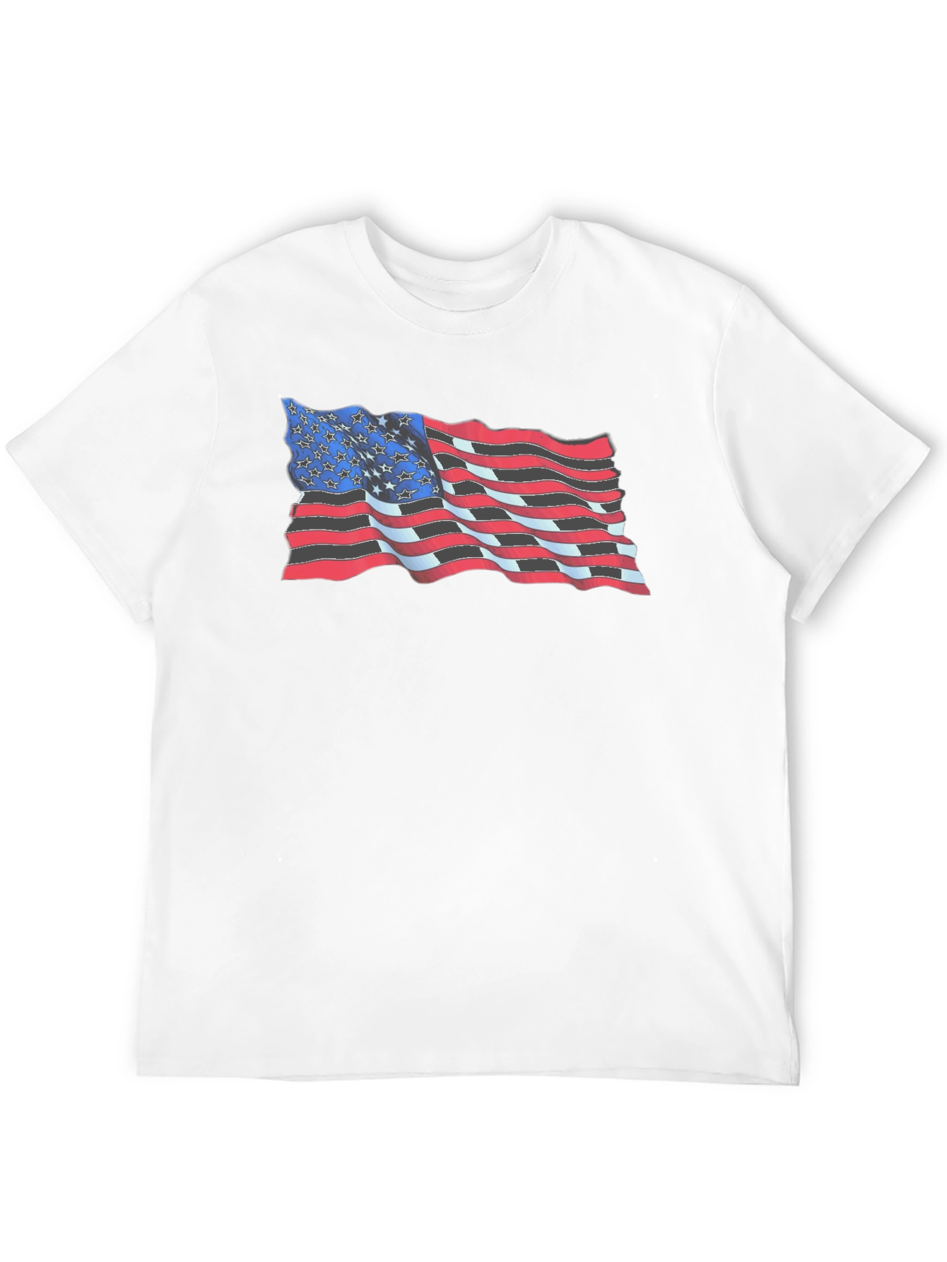 USA Flag Graphic T-Shirt - Patriotic Black Tee