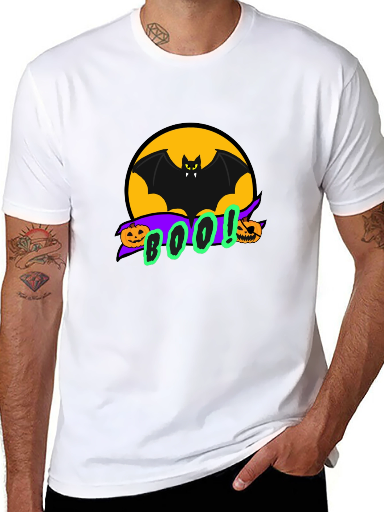 Halloween Bat BOO! Graphic Tee - Spooky Season Apparel